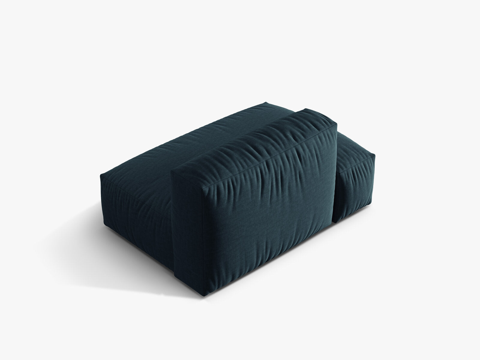 Micadoni Ecksofa-Modul Martina 1-Sitzer Strukturierter Stoff Boston Jeansblau Links