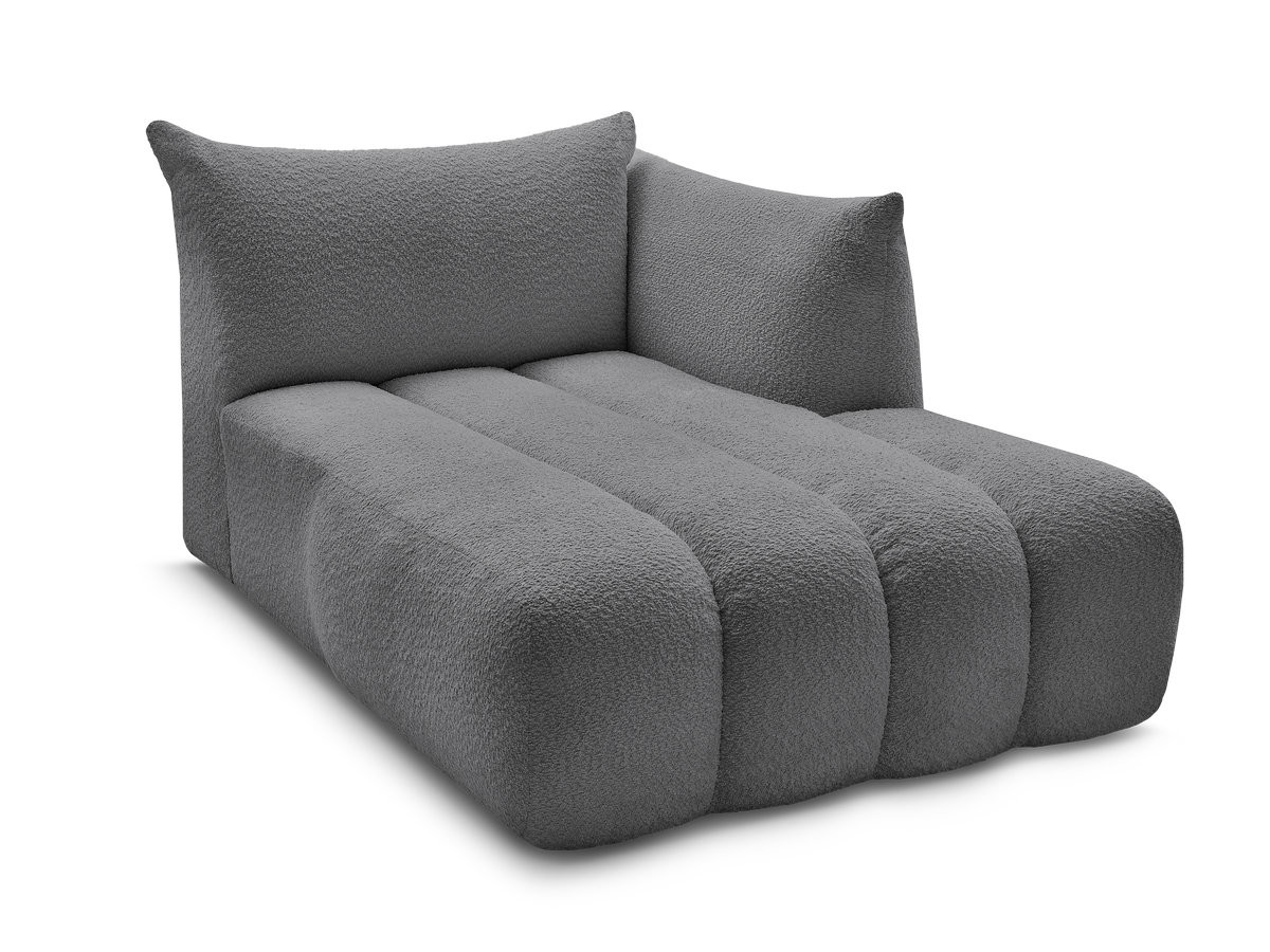 Bobochic Azra Méridienne-Modul Bouclé-Stoff Dunkelgrau Ecke rechts