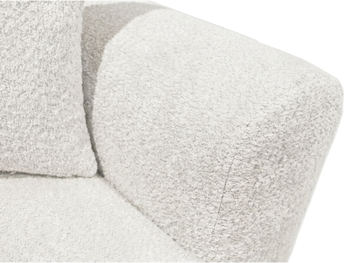 Bobochic Roxelane Schlafsofa 3-Sitzer mit Bettkasten Bouclé-Stoff Weiß