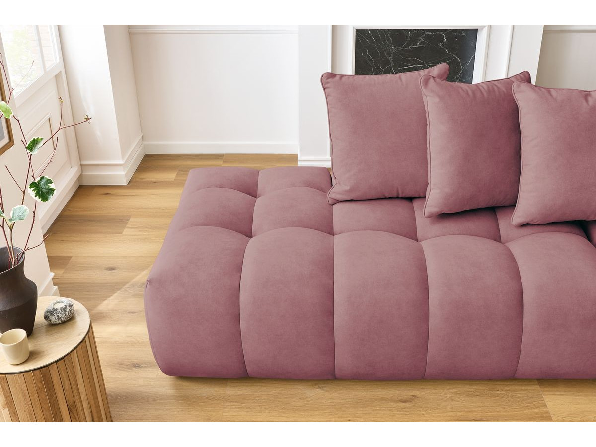Bobochic Mont-blanc Ecksofa Samt Rosa Ecke rechts
