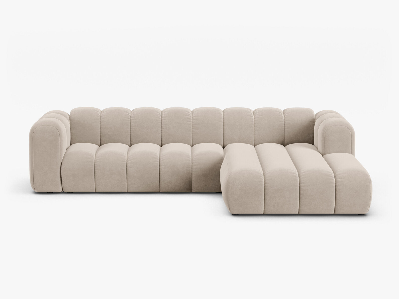 Micadoni Modulares Ecksofa Lupine 4-Sitzer Rechts Samt Salvador Beige