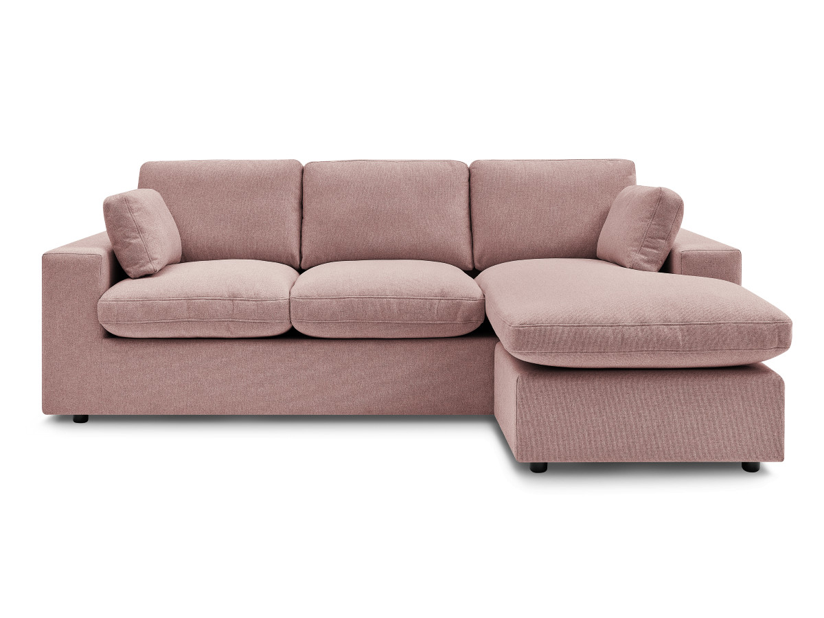 Bobochic Belair Ecksofa 220 × 139 cm Stoff Rosa