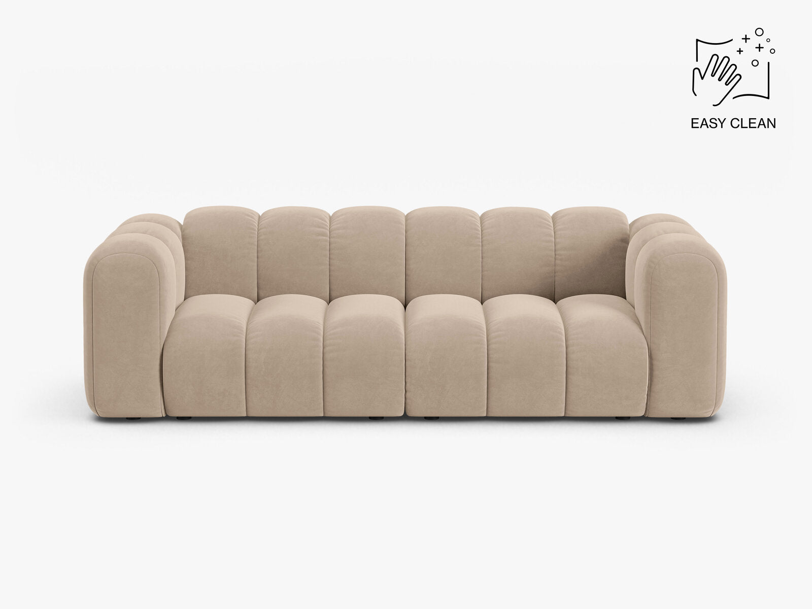 Micadoni Sofa Lupine 3-Sitzer Samt Venus Beige