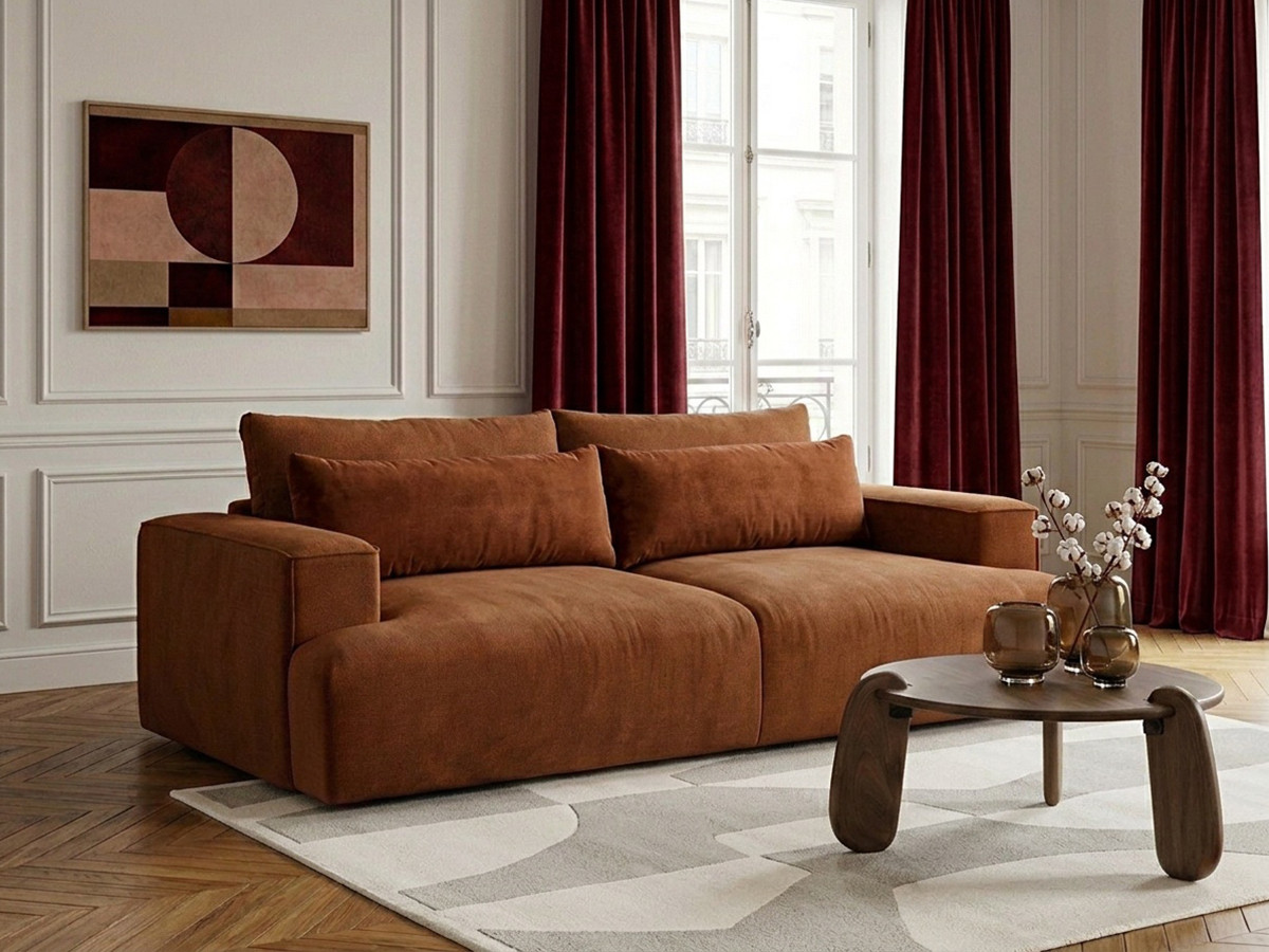 Bobochic Twiny Sofa 3-Sitzer Stoff Orange