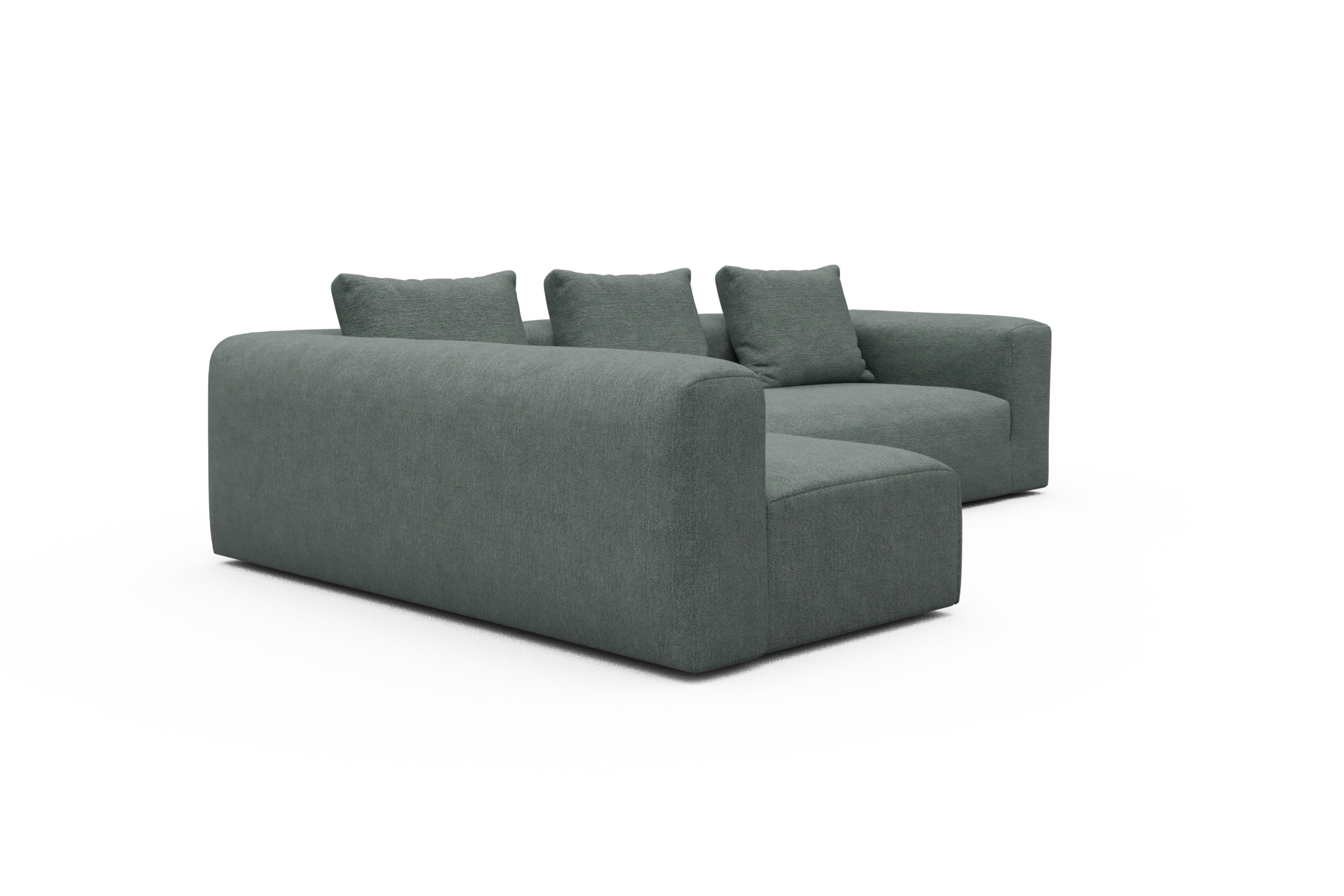 Ecksofa Fred 2x 2,5-Sitzer links offen Carreno-Ice-Blue