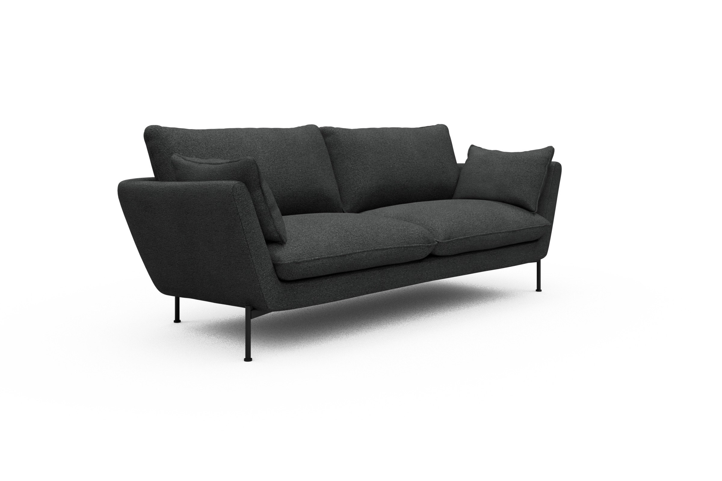 Sofa Anton 3-Sitzer Boucle-Charcoal