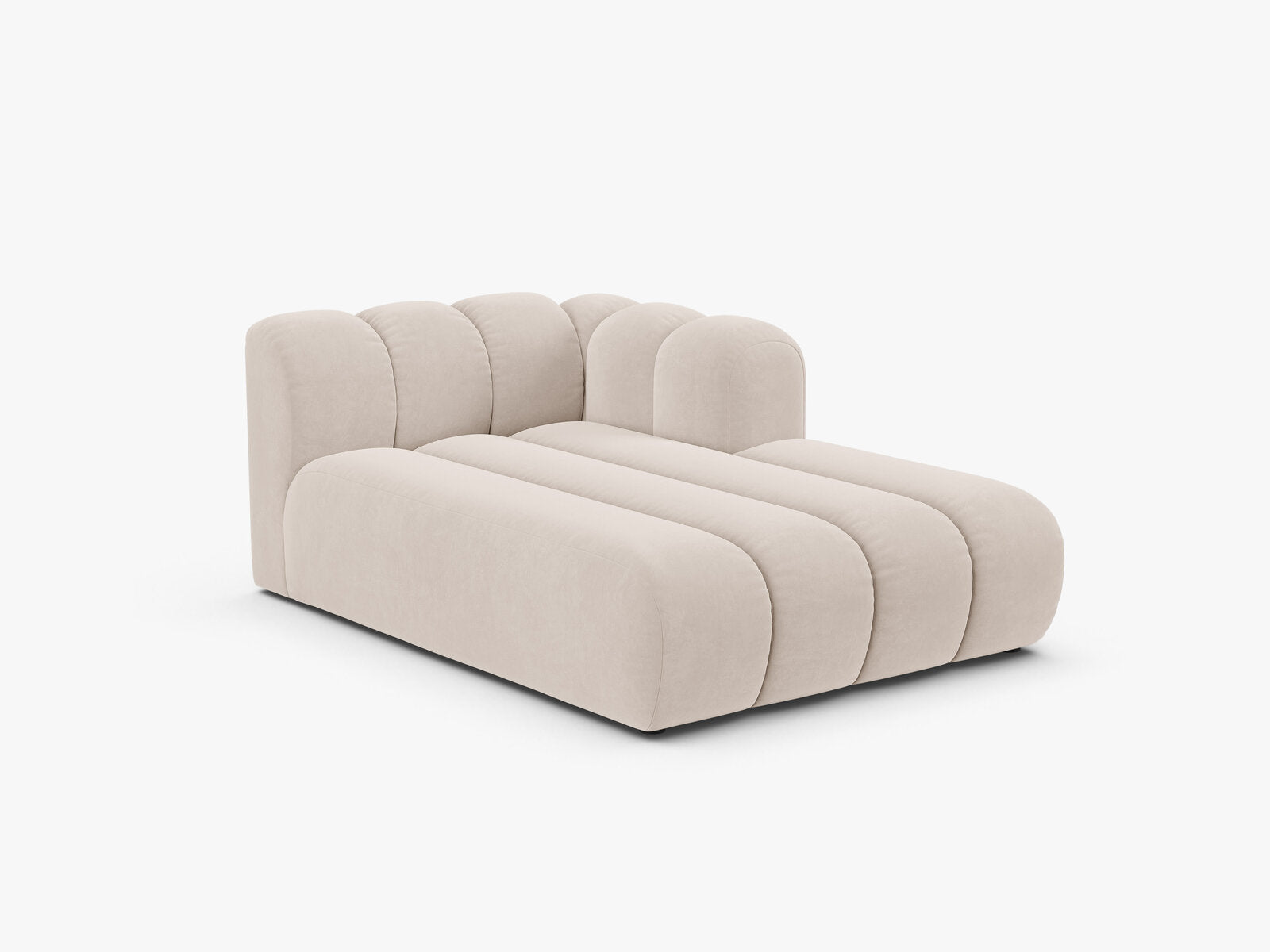 Micadoni Recamiere Lupine 2-Sitzer Samt Venus Helles Beige Rechts