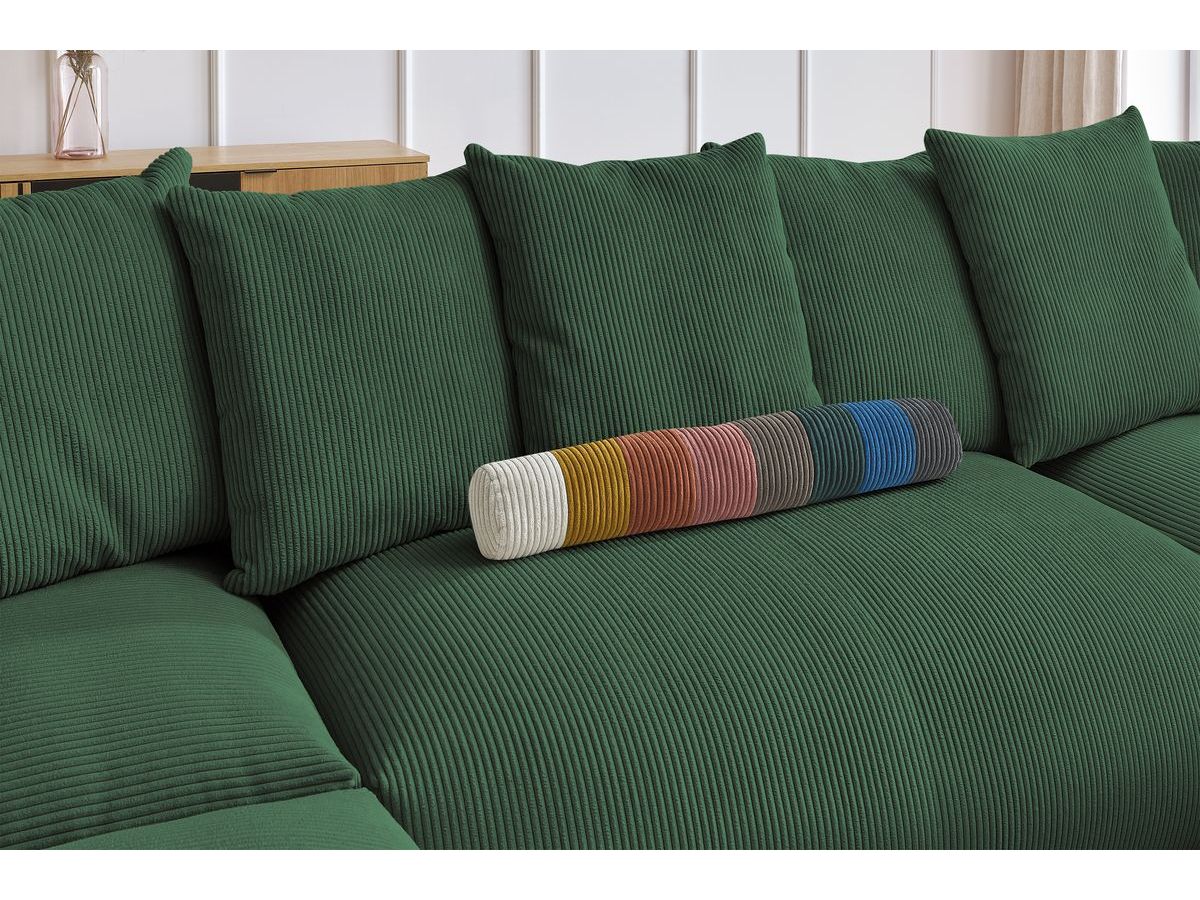 Bobochic Voltaire Wohnlandschaft mit Pouf 356 × 214 cm Cordsamt Grün Ecke rechts