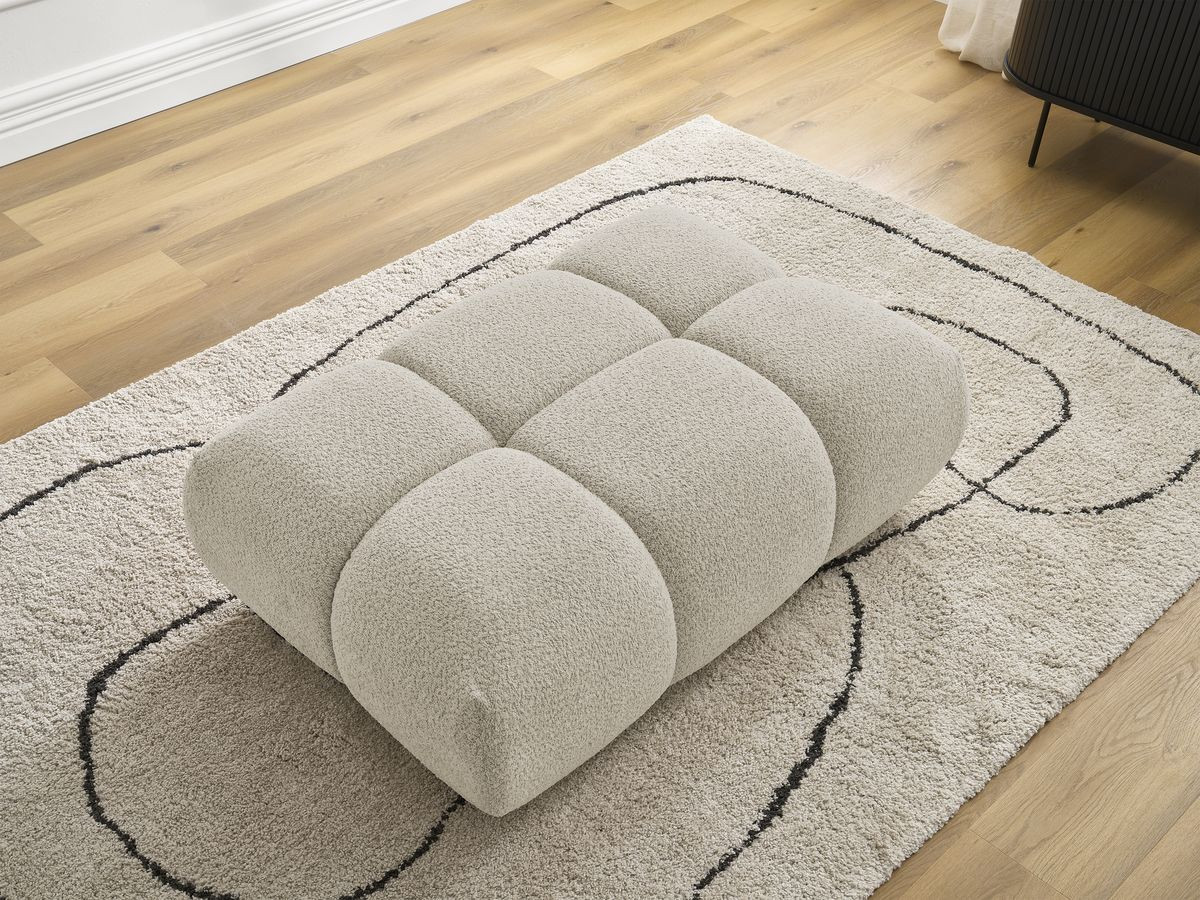 Bobochic Alya Pouf Bouclé-Stoff Beige