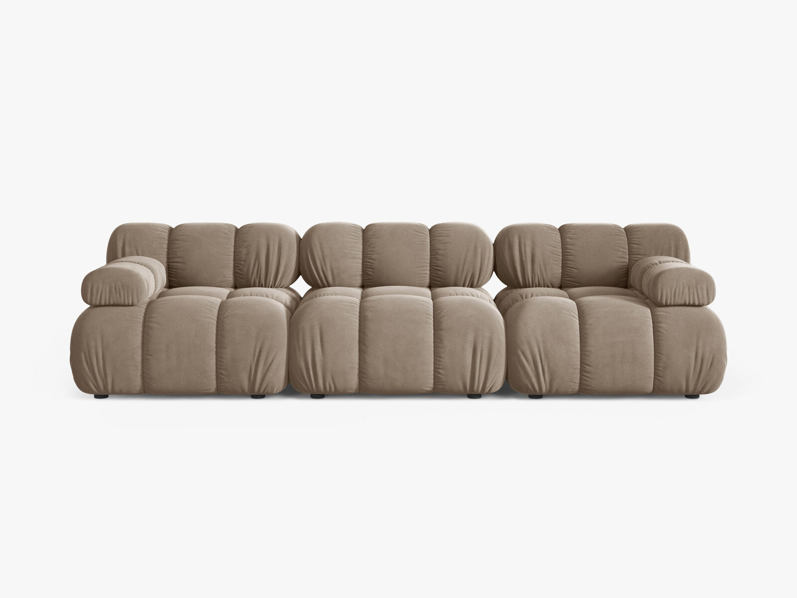 Micadoni Modulares Sofa Bellis 3-Sitzer Samt Bluvel Cappuccino