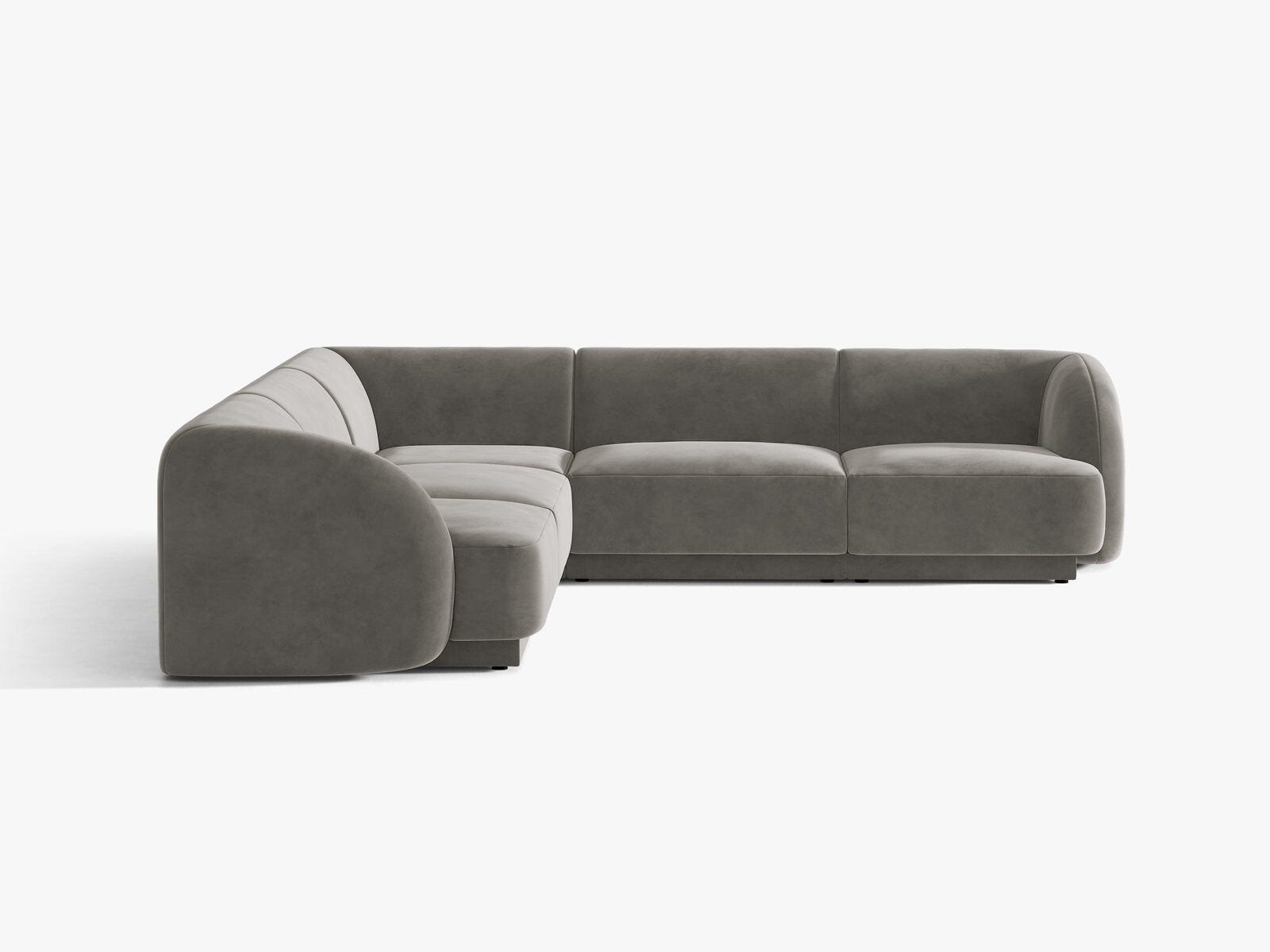 Micadoni 5-Sitzer Symmetrisches Ecksofa Miley Samt Bluvel Hellgrau