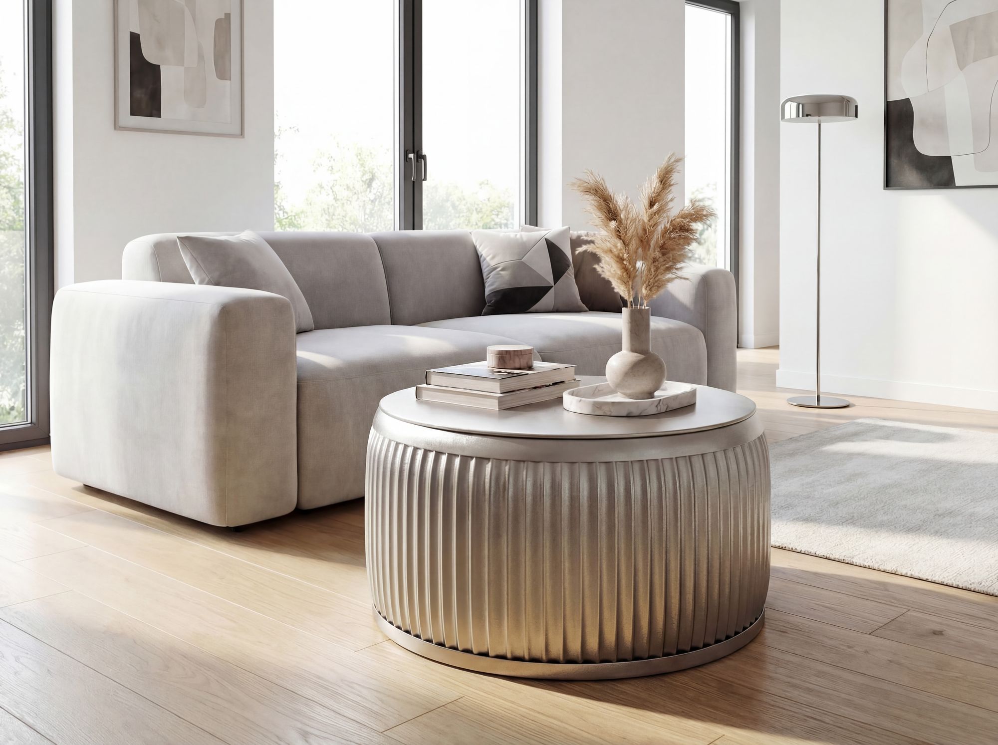 Couchtisch Langa Metall Silber Ø 60 cm