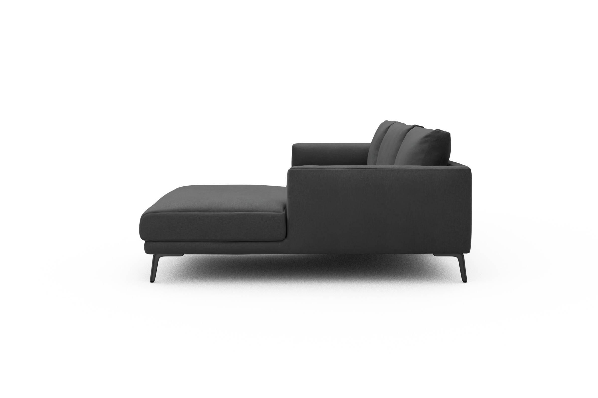 Ecksofa Karl Chaiselongue rechts mit 2,5-Sitzer Satya-Zinc