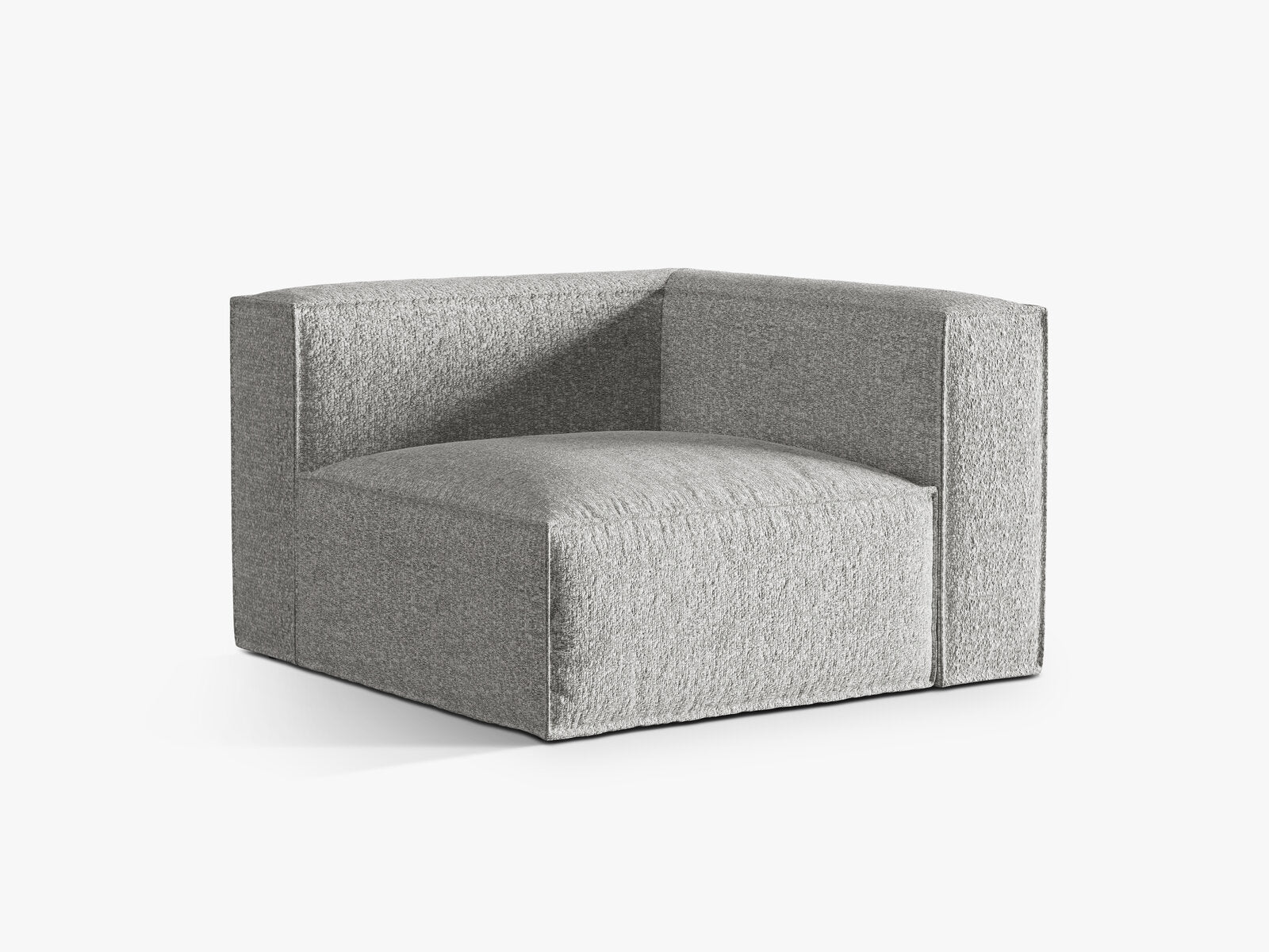 Micadoni Eckmodul Nuria 1-Sitzer Boucle Silber