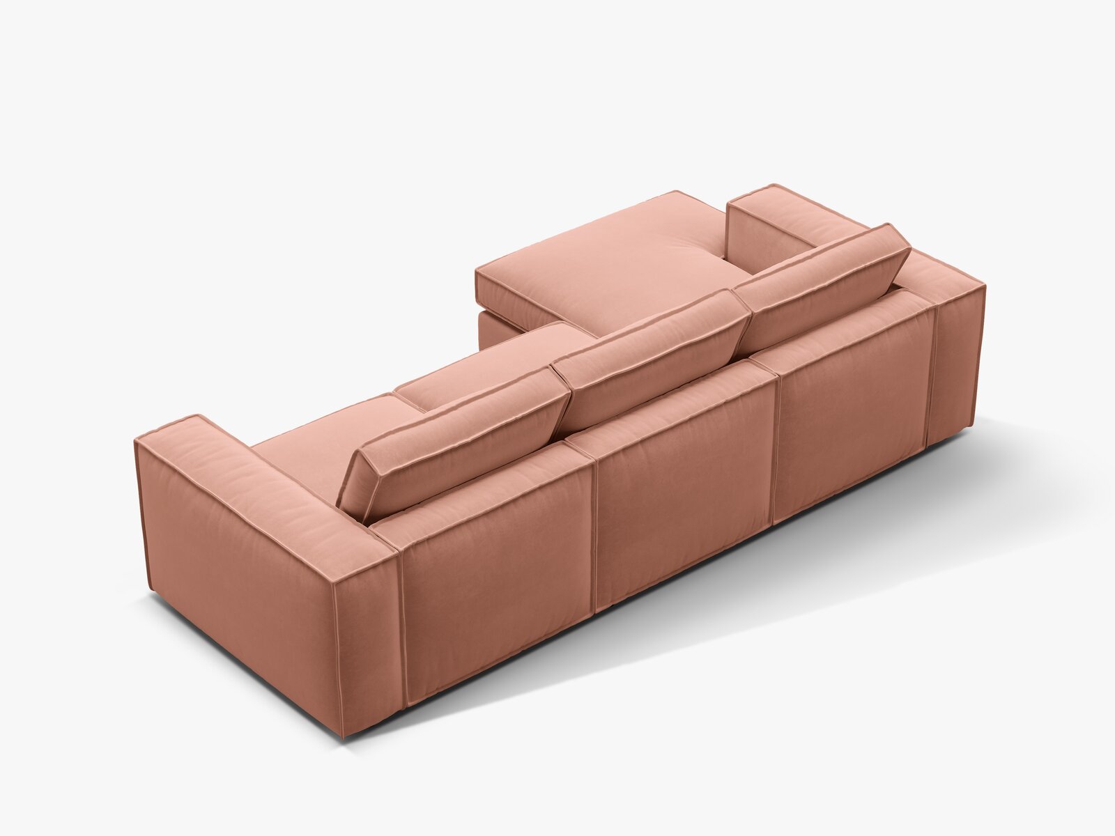 Micadoni modulares Ecksofa Pola 3-Sitzer Links Samt Salvador Rosa