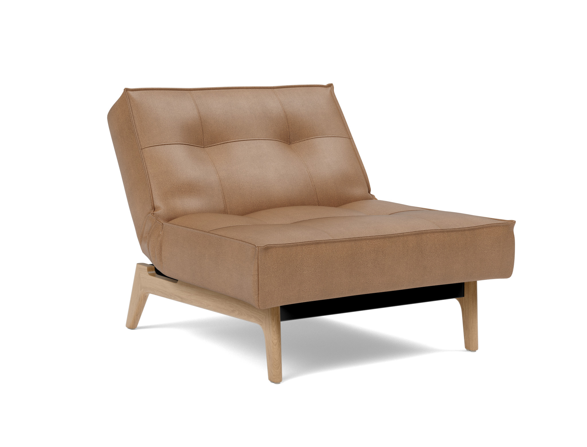 Sessel Splitback Lederoptik Faunal 551-Brown Beine Eiche