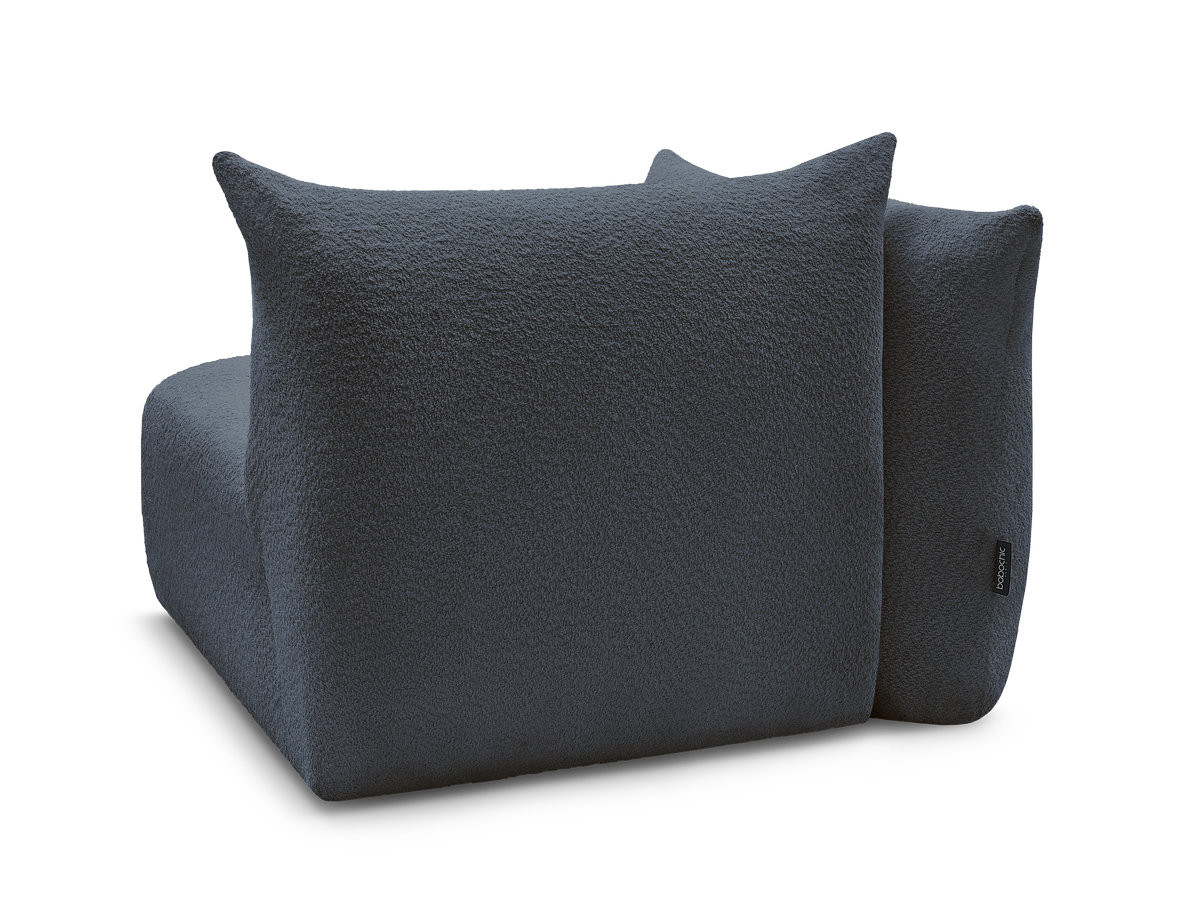 Bobochic Azra Sofamodul 1-Sitzer 117 × 112 cm Bouclé-Stoff Dunkelblau Ecke rechts