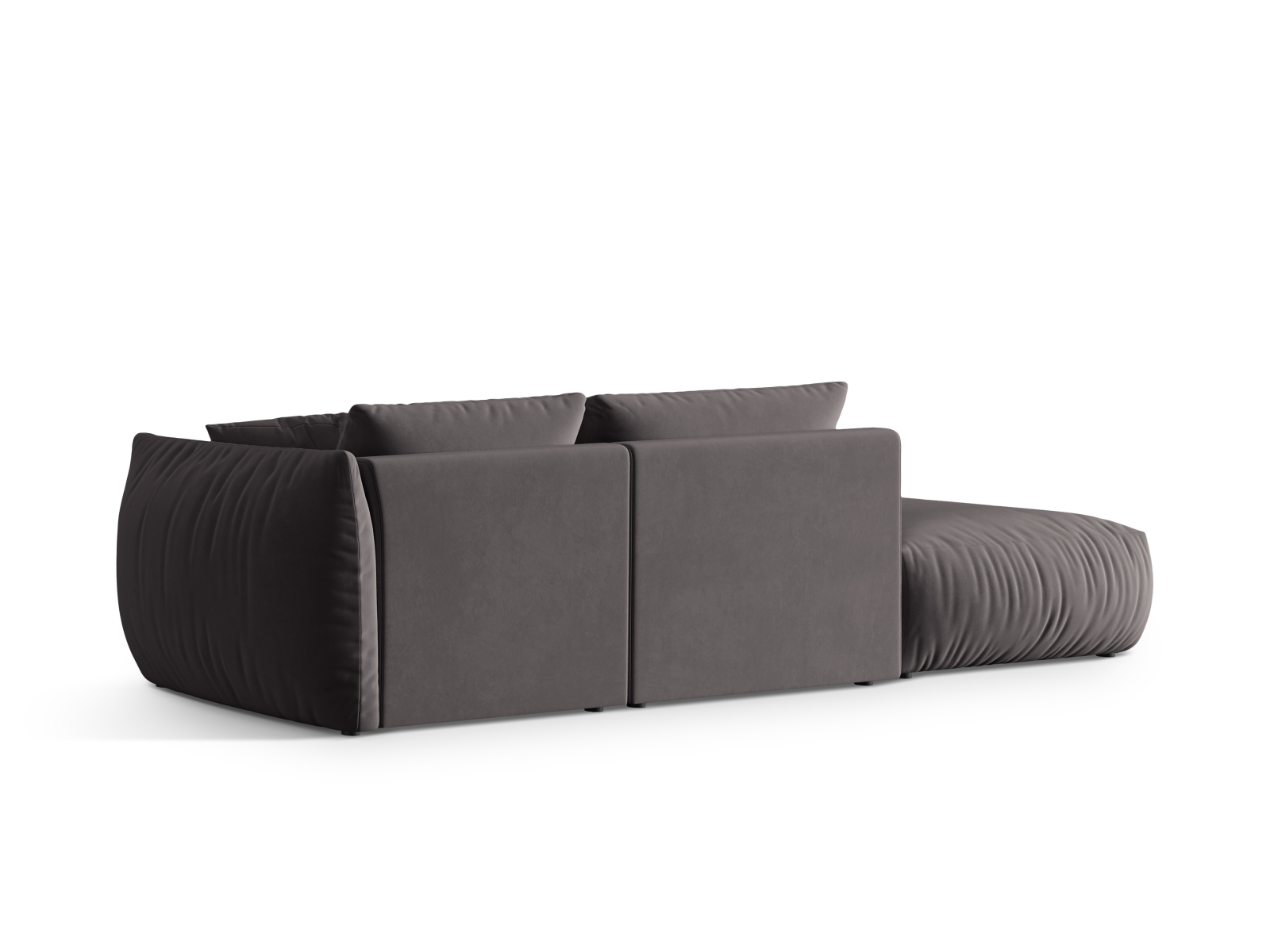 Micadoni Modulares Sofa Chris 3-Sitzer Links Samt Dunkelgrau