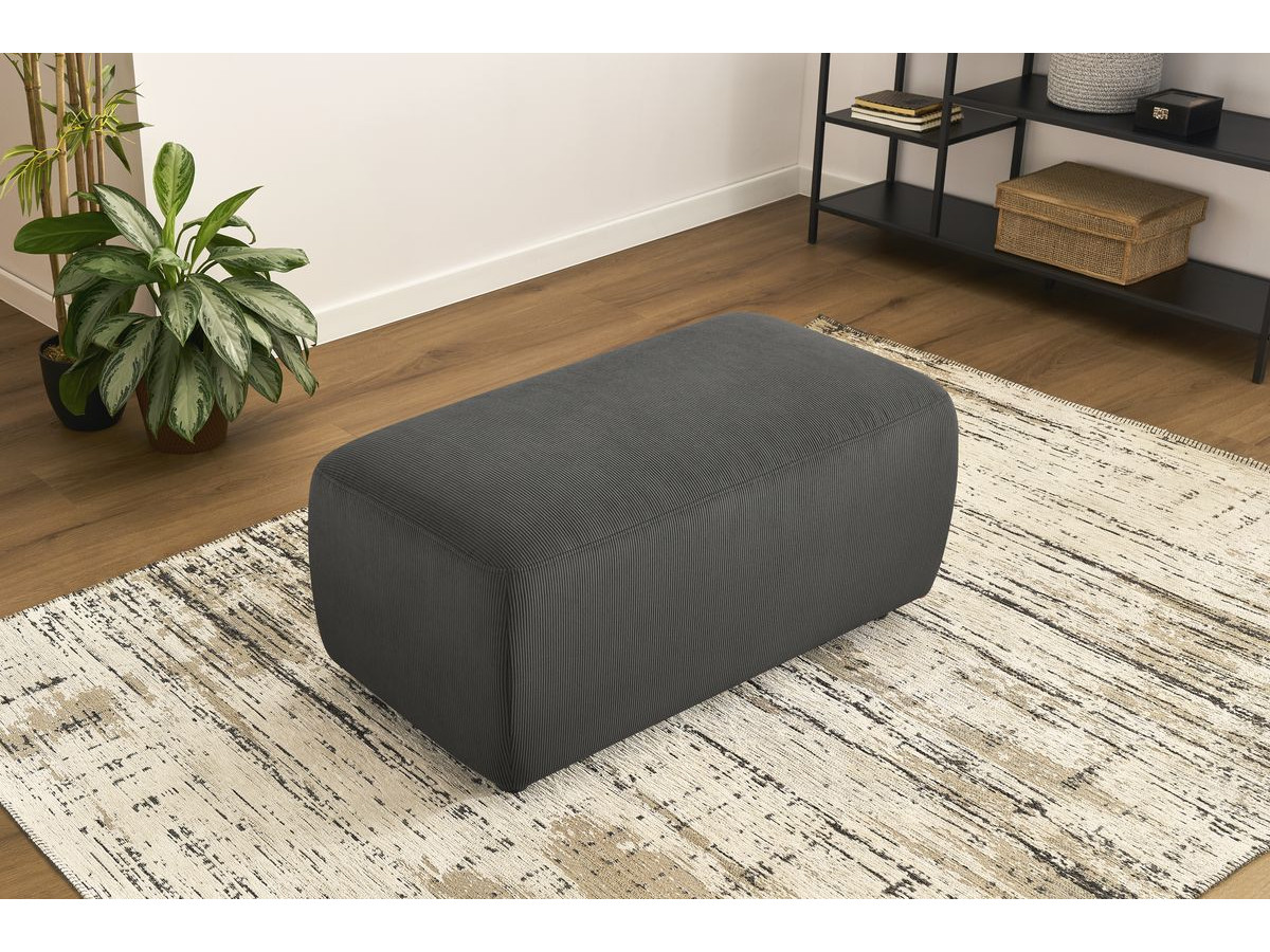 Bobochic Enjoy Pouf Cordsamt Dunkelgrau