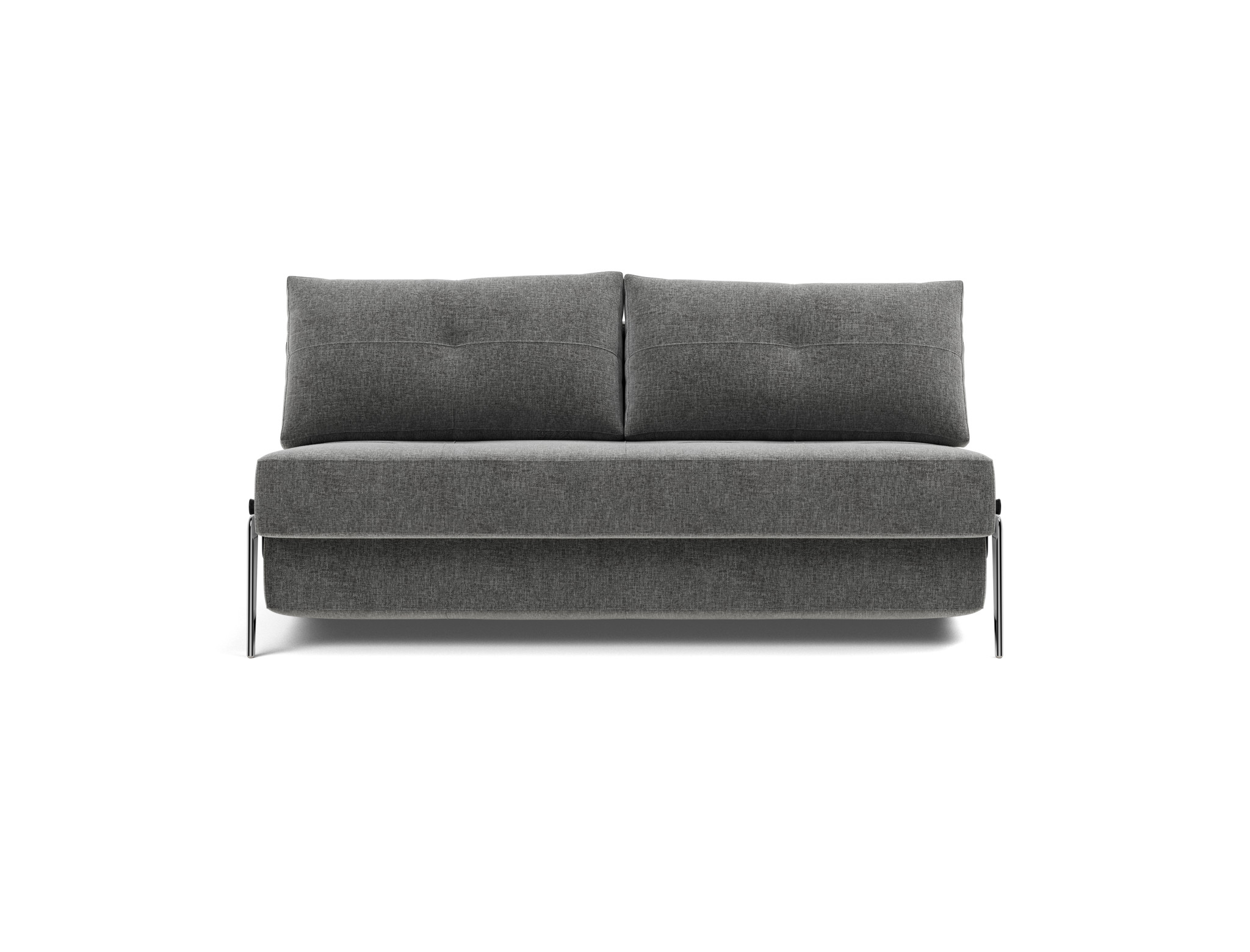 Schlafsofa Cubed 160 Strukturierter Stoff Twist 563-Charcoal Beine Aluminium