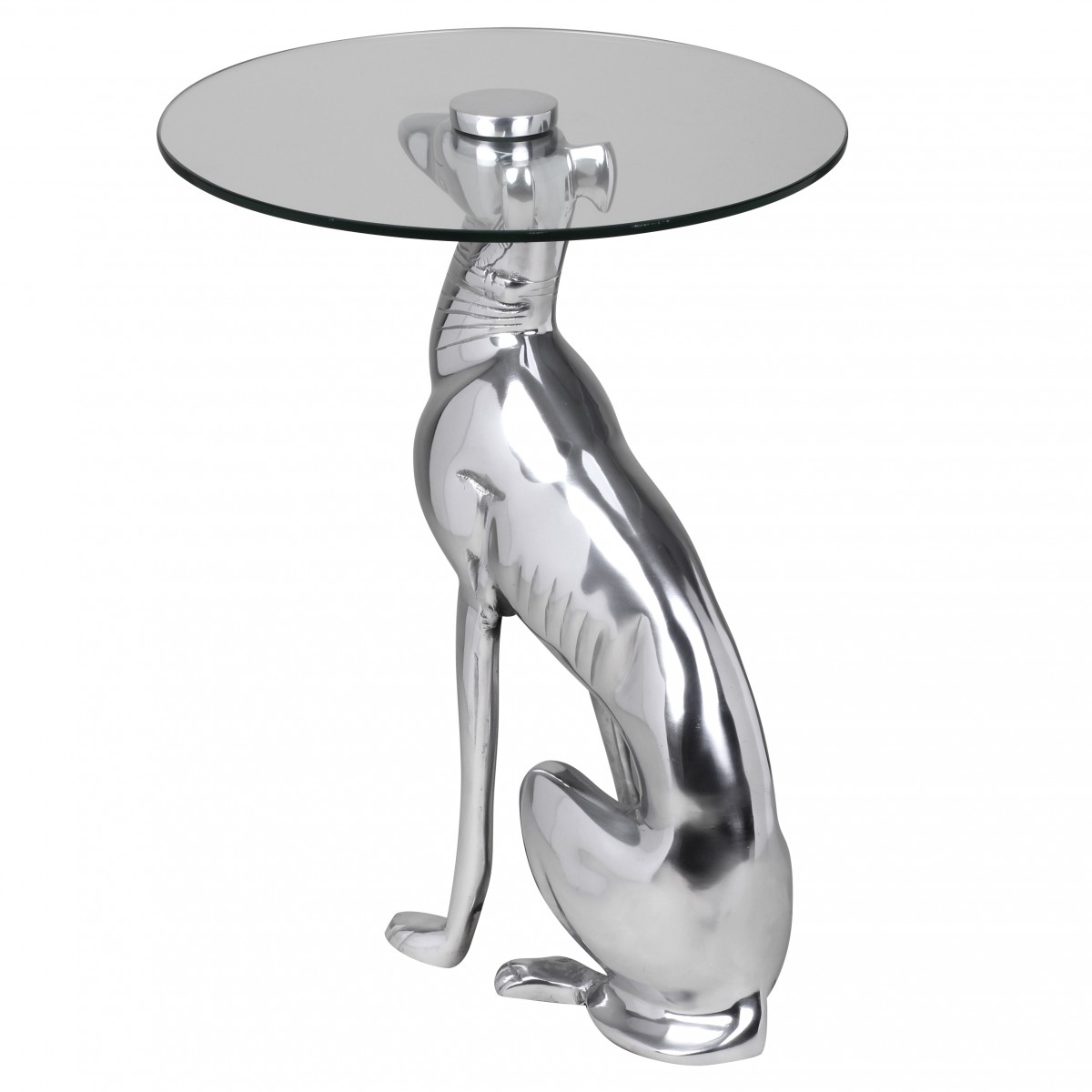 Beistelltisch Karasjok Glas Silber Ø 40 cm