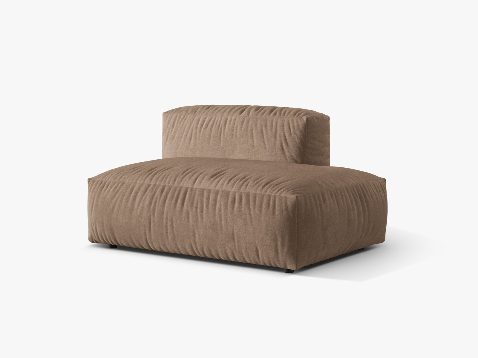 Micadoni Ecksofa-Modul Martina 1-Sitzer Samt Vogue Dunkelbeige Rechts