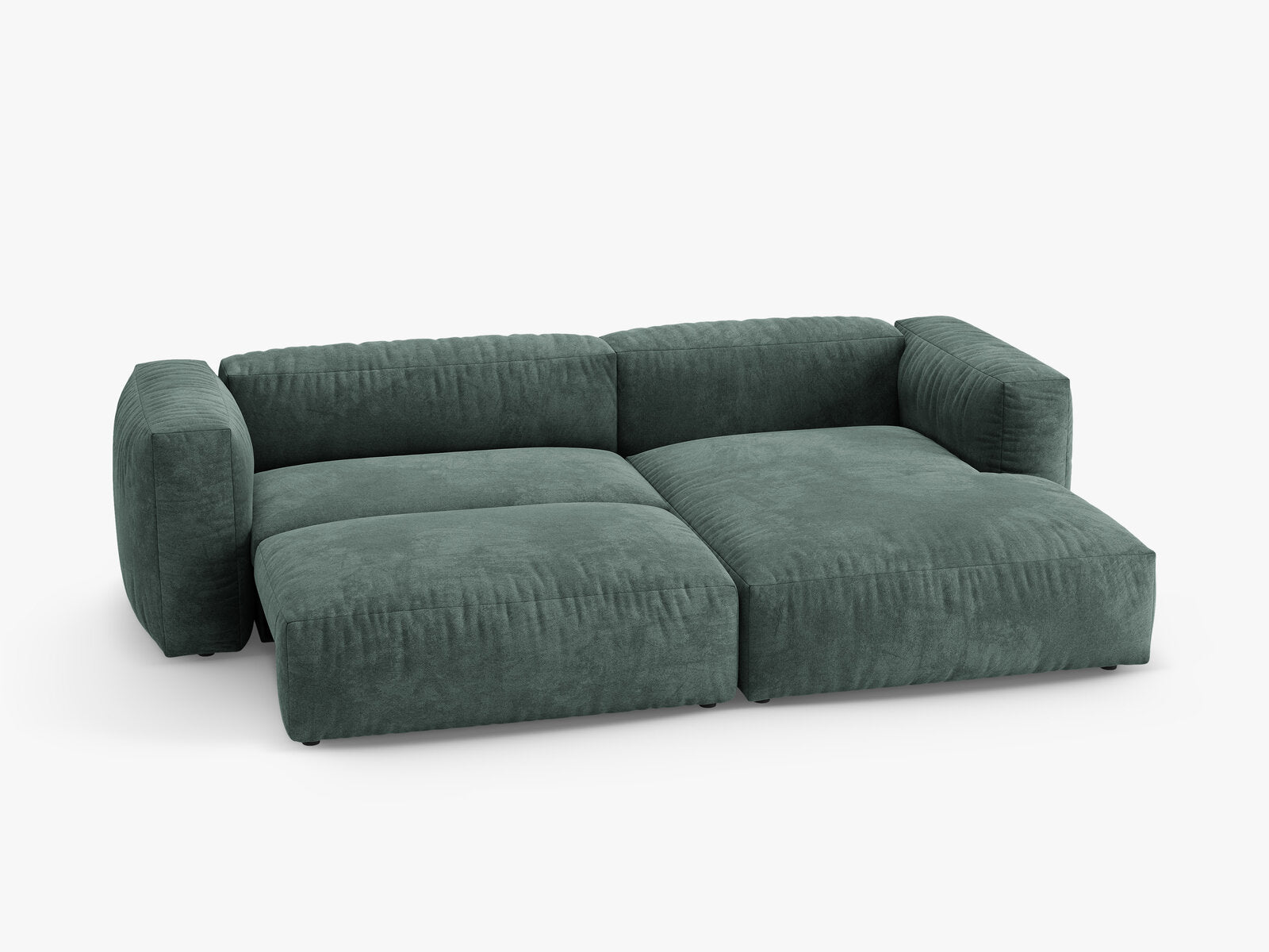 Micadoni Martina Ecksofa 4-Sitzer mit Schlaffunktion Rechts Samt Vogue Petrol