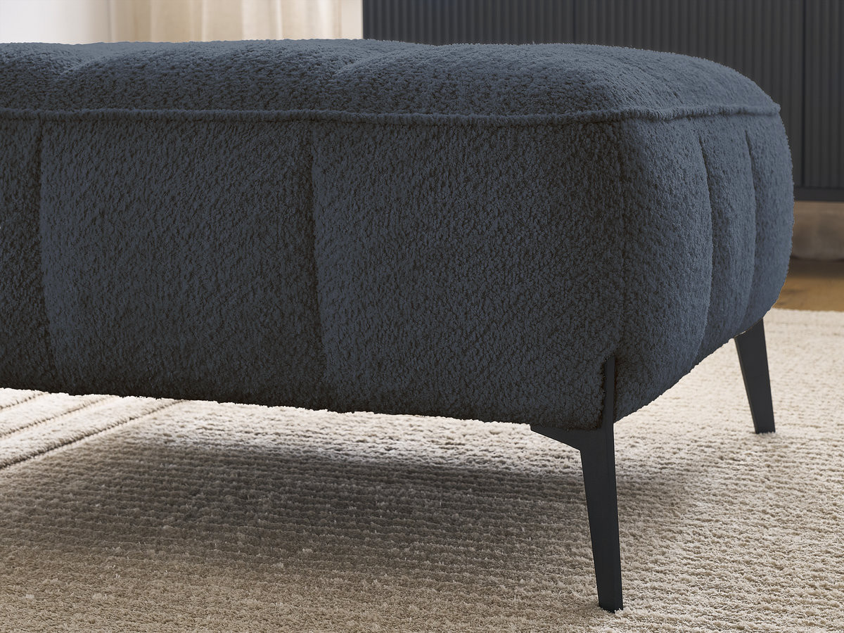 Bobochic Anis Pouf Bouclé-Stoff Dunkelblau
