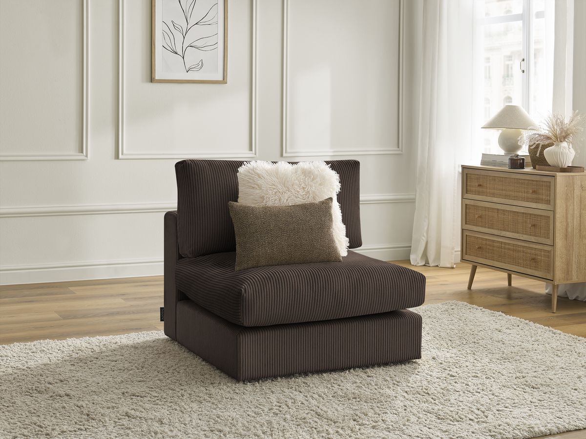 Bobochic Paris Sofamodul 1-Sitzer Cordsamt Braun