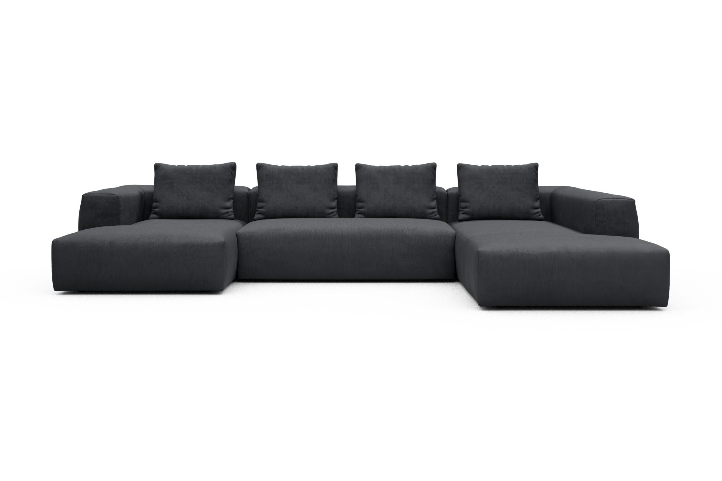 Skandi Home Wohnlandschaft Fred Relax-Ecke rechts mit 2-Sitzer und Chaiselongue links Cordufine-Slate-Grey moebelfaktor