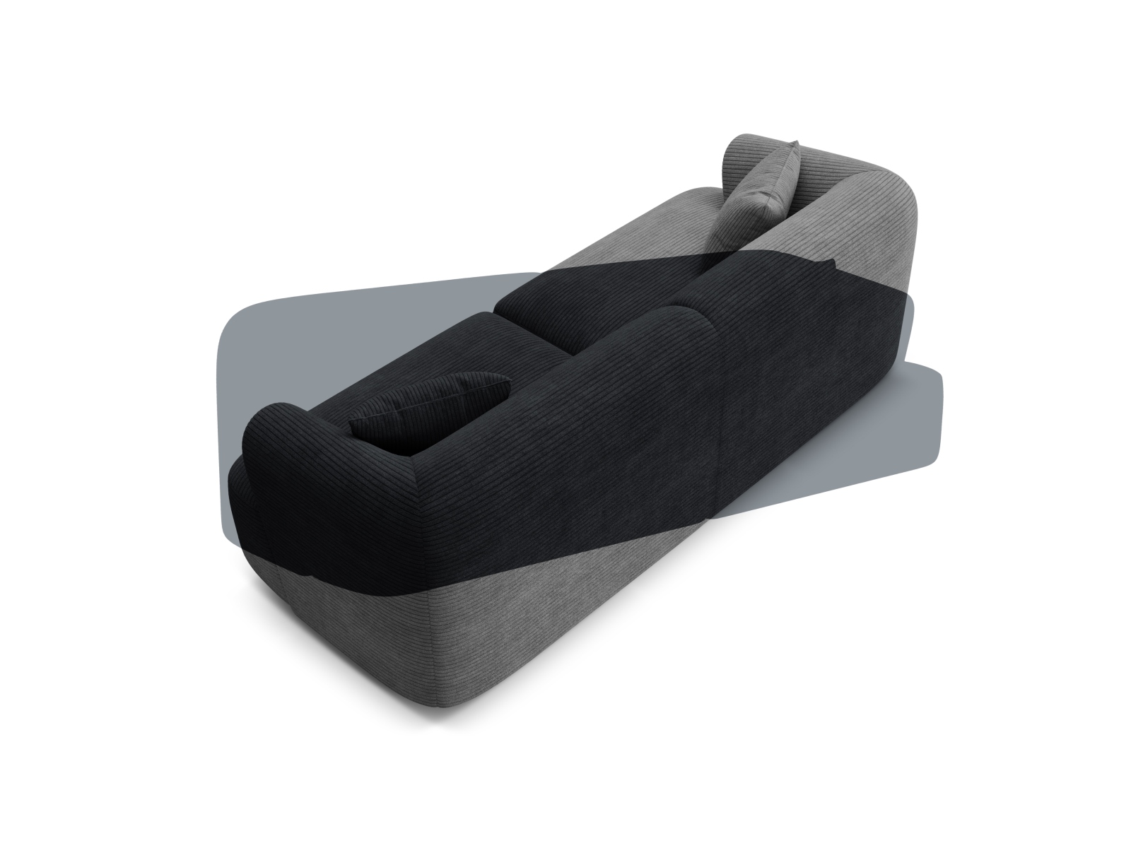 Cosmopolitan Design Sofa Campi 3-Sitzer Kord Lincoln D Schwarz