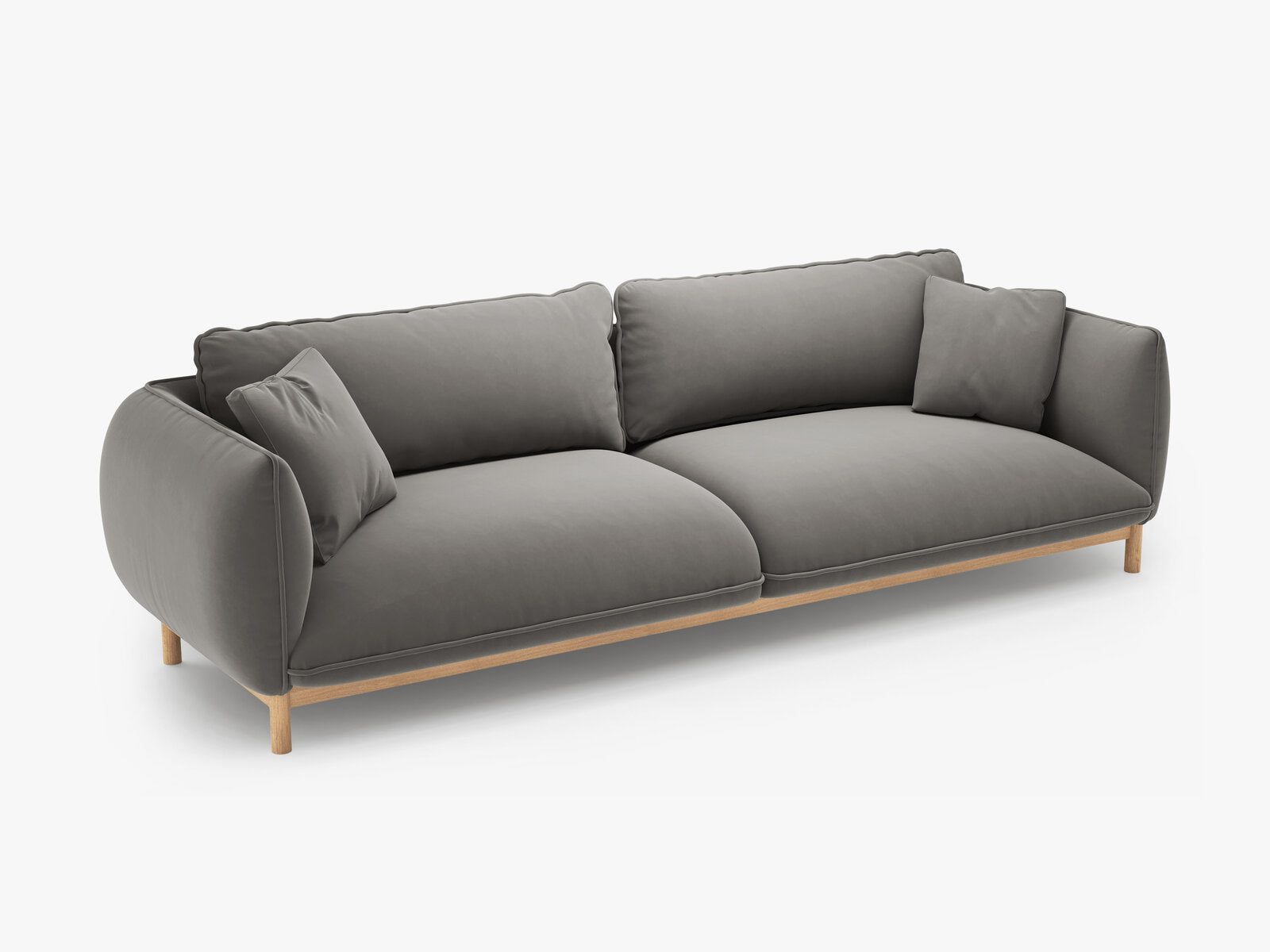 Micadoni Ada Sofa 4-Sitzer Samt Casino Grau