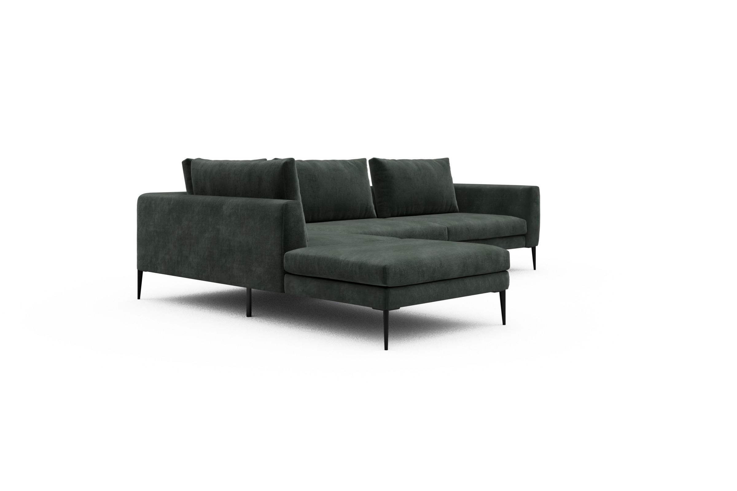 Ecksofa Paul Relax-Ecke rechts mit 3-Sitzer Smooth-Laurel-Green