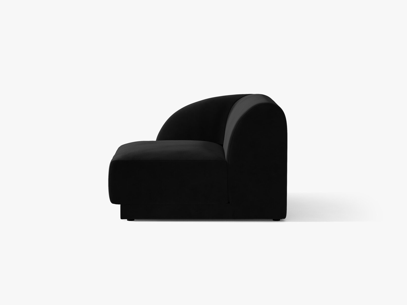 Micadoni Eckmodul Miley 1-Sitzer Links Samt Bluvel Schwarz
