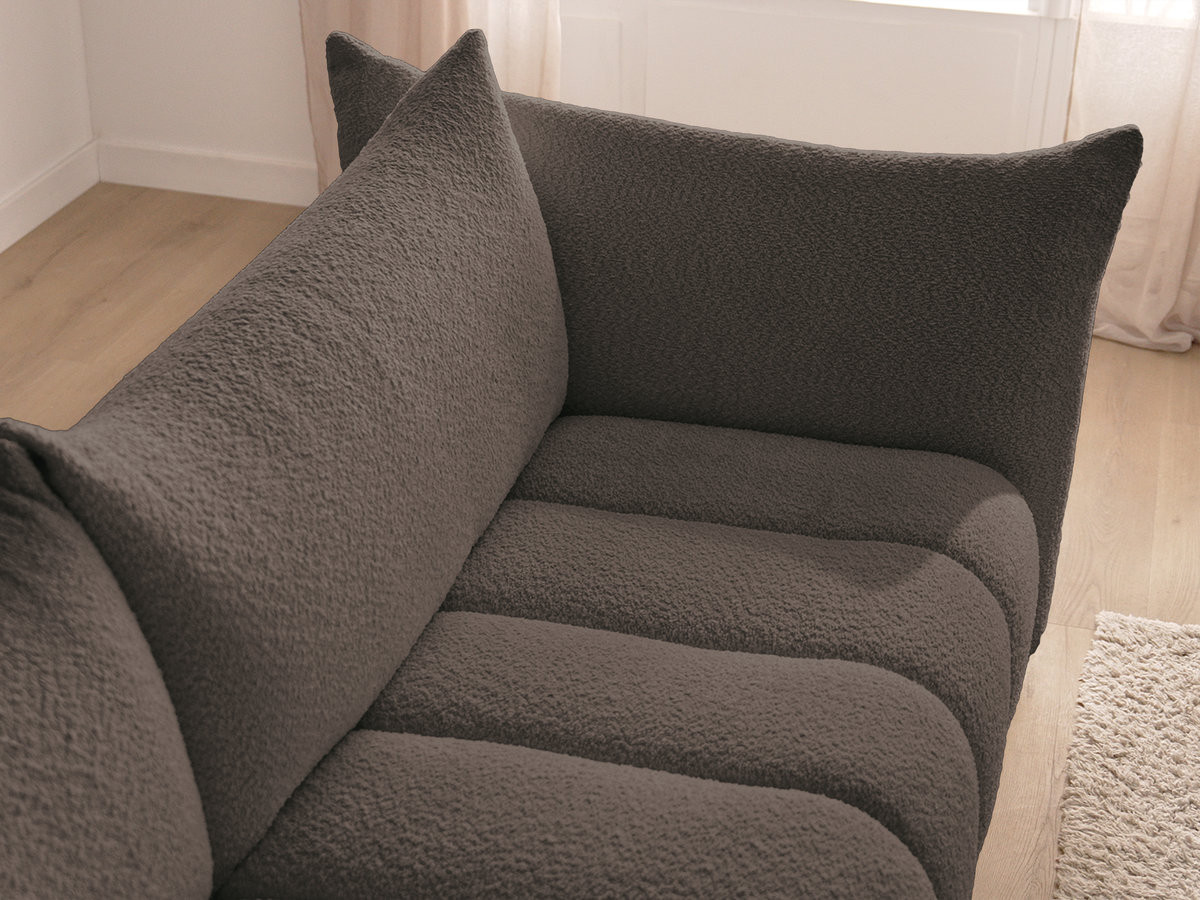 Bobochic Azra Sofa 3-Sitzer Bouclé-Stoff Braun