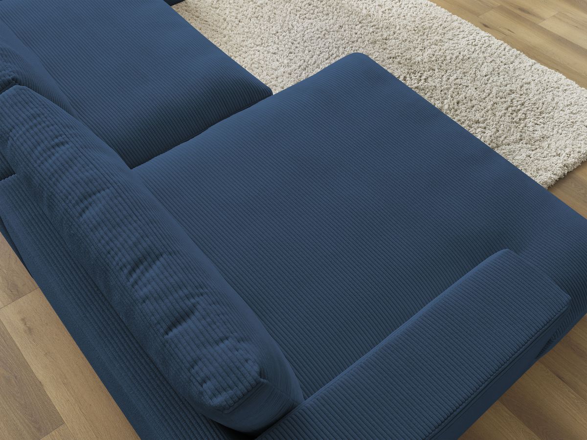 Bobochic Leonard Wohnlandschaft 404 × 159 cm Cordsamt Dunkelblau