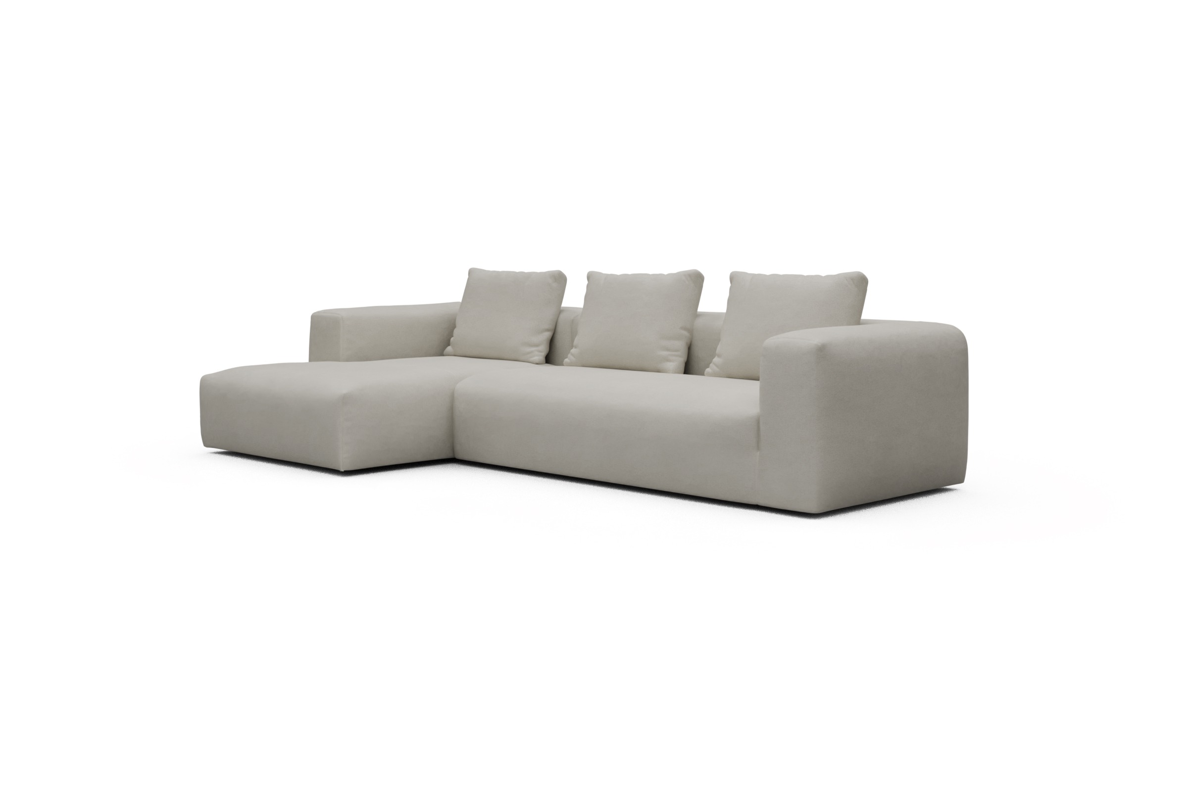 Ecksofa Fred Chaiselongue links mit 2,5-Sitzer Denari-Clean-Beige