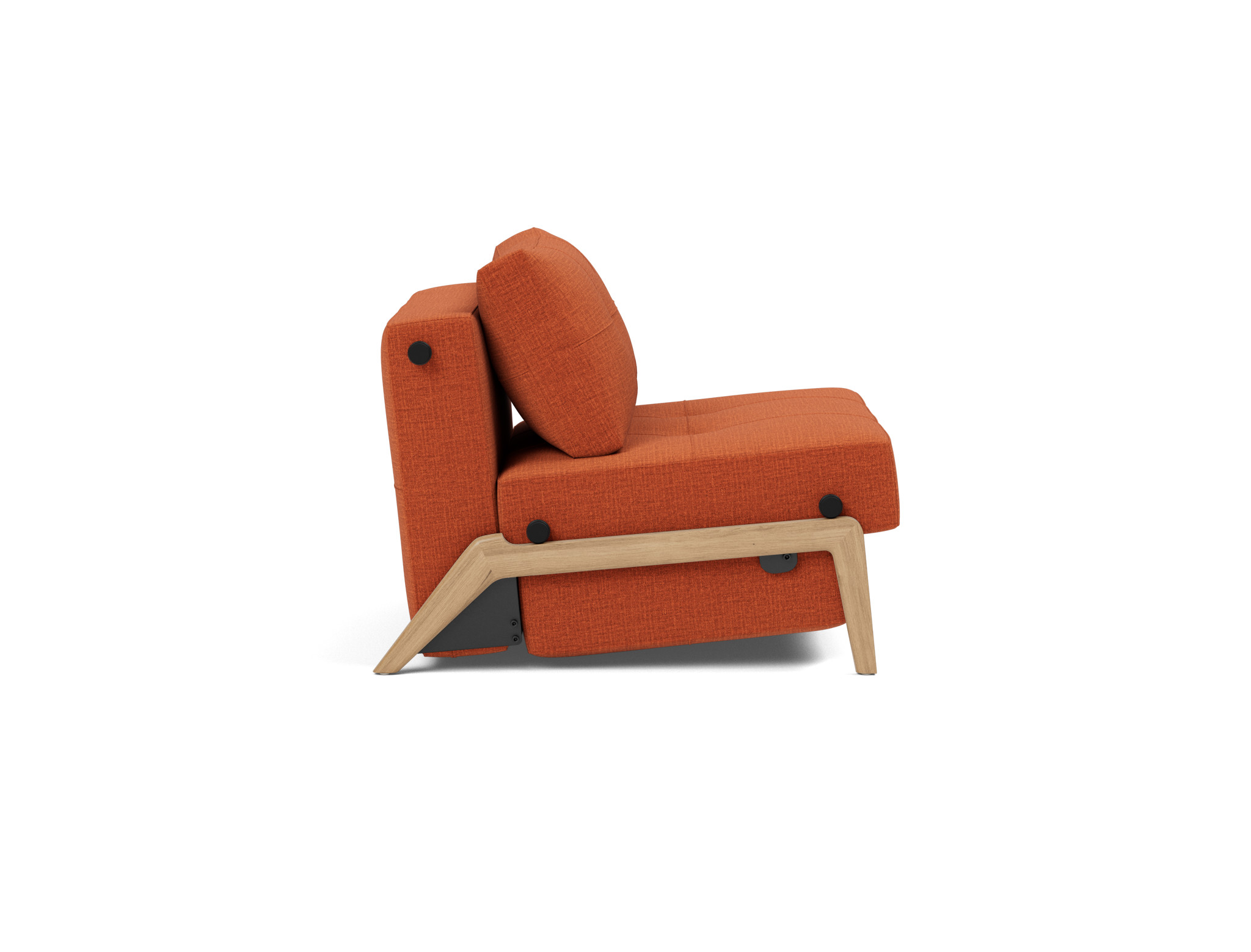 Schlafsessel Cubed 90 Chenille Esina 412-Rust-Orange Beine Eiche