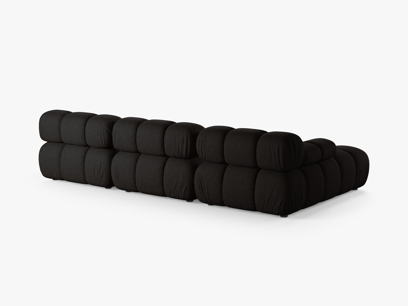 Micadoni Modulares Ecksofa Bellis 4-Sitzer Links Strukturierter Stoff Liberty Schwarz