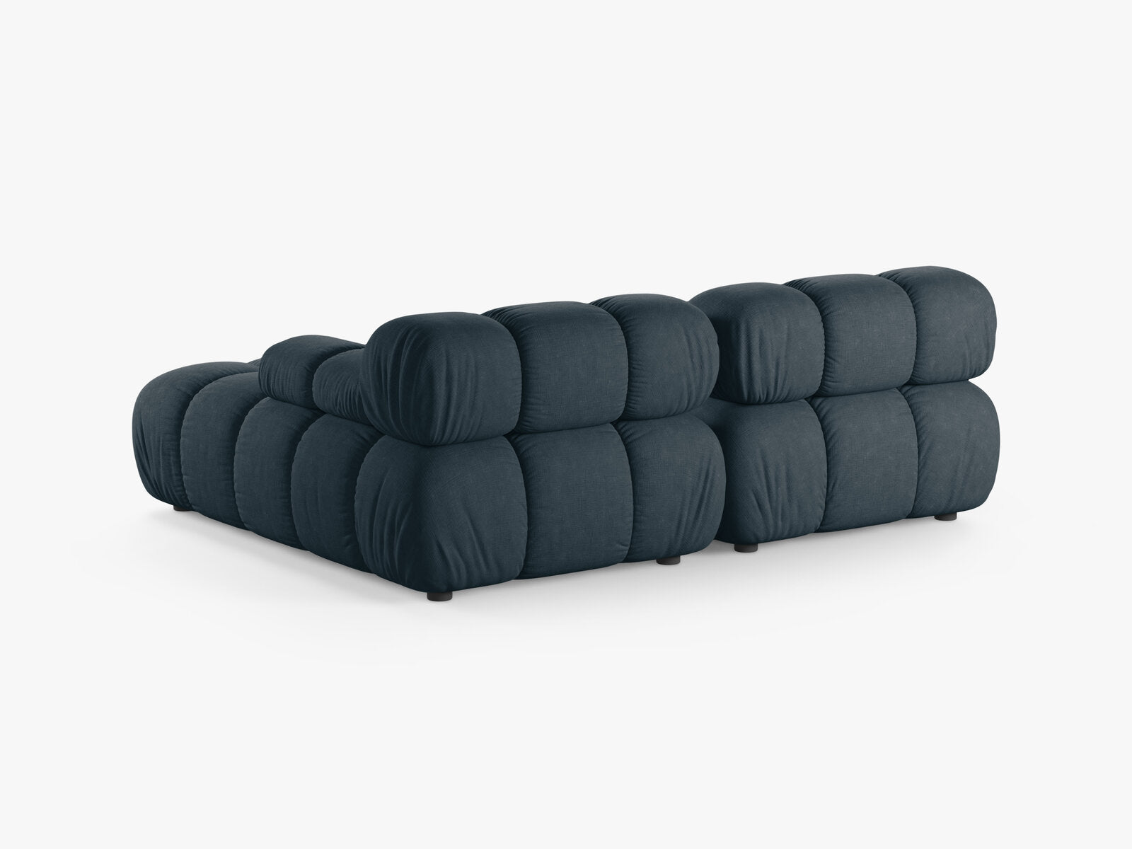 Micadoni Modulares Ecksofa Bellis 3-Sitzer Rechts Strukturierter Stoff Liberty Dunkel Petrol