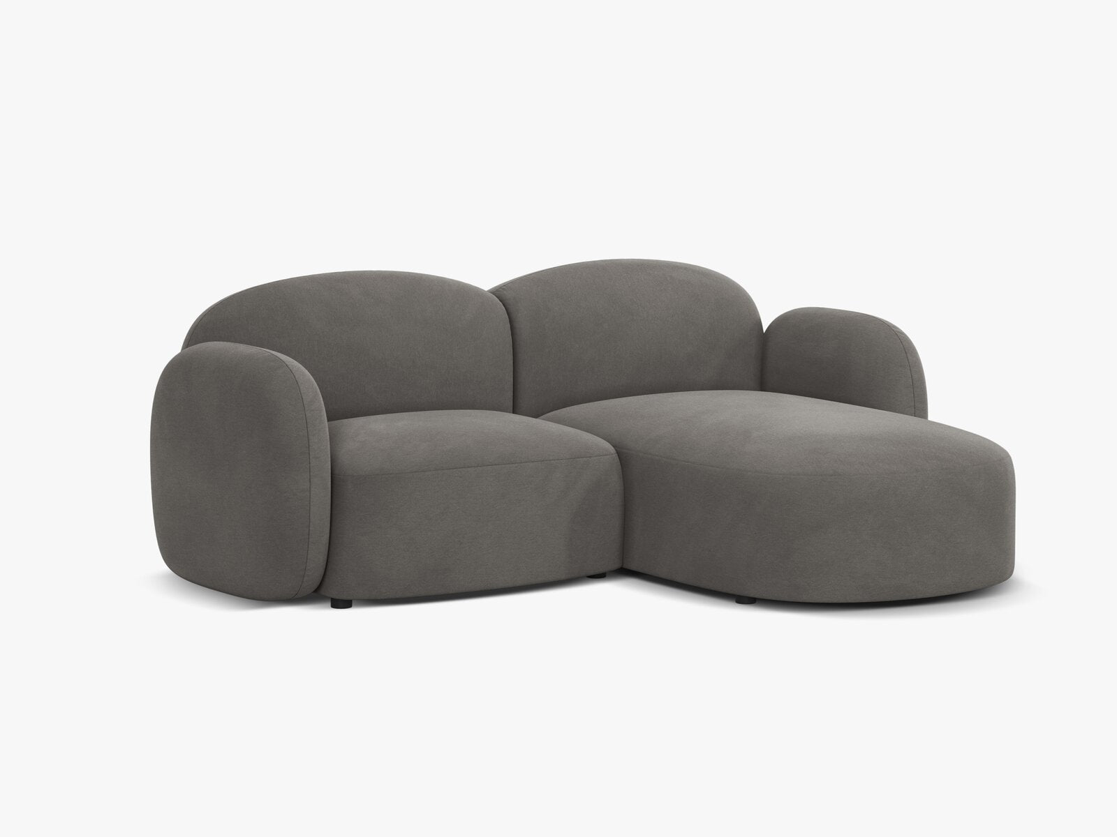 Micadoni Ecksofa Blair 3-Sitzer Rechts Samt Casino Hellgrau