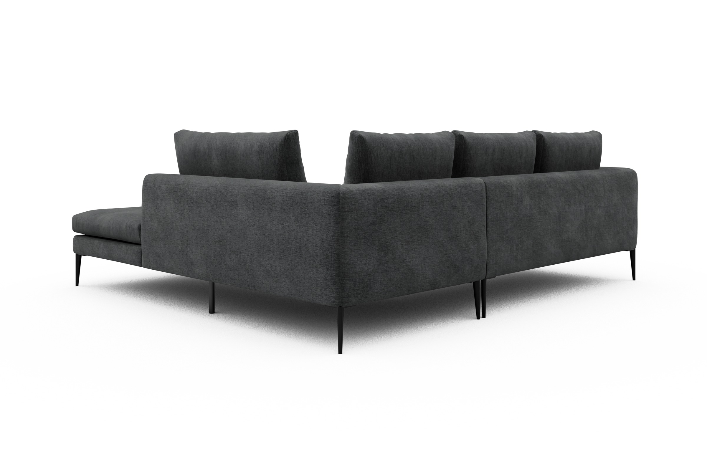 Ecksofa Paul Relax-Ecke rechts mit 2-Sitzer Smooth-Deep-Warm-Grey