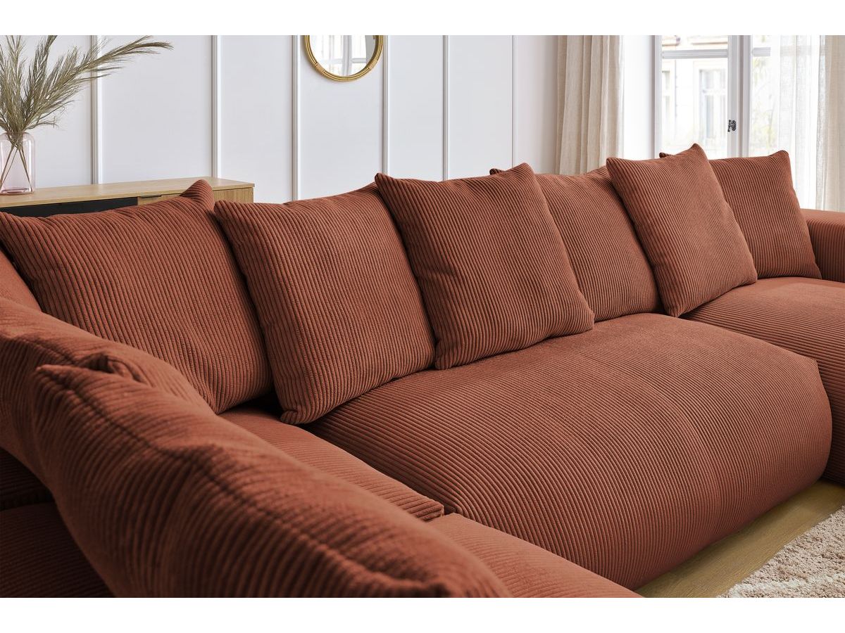 Bobochic Voltaire Wohnlandschaft 356 × 214 cm Cordsamt Orange Ecke rechts