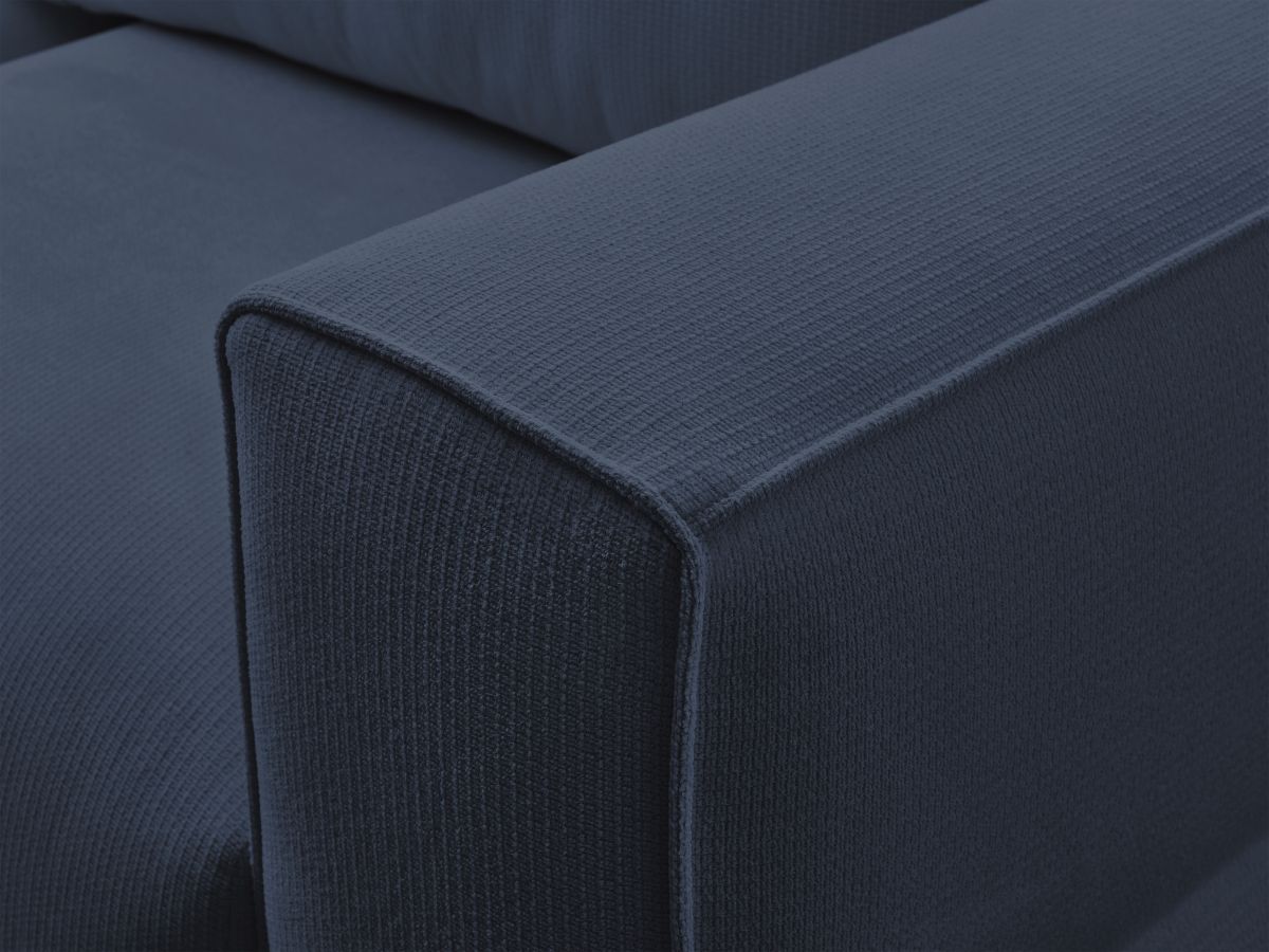 Bobochic Ezechiel Schlafsofa 3-Sitzer mit Bettkasten Melange-Stoff Dunkelblau