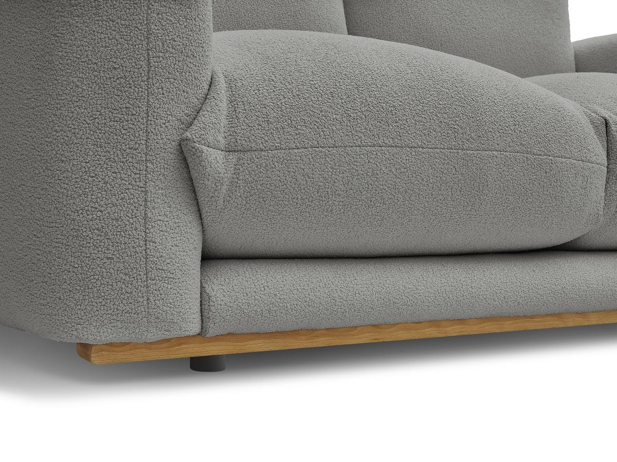 Bobochic Ernest Sofa 3-Sitzer mit Pouf 266 × 106 cm Bouclé-Stoff Dunkelgrau
