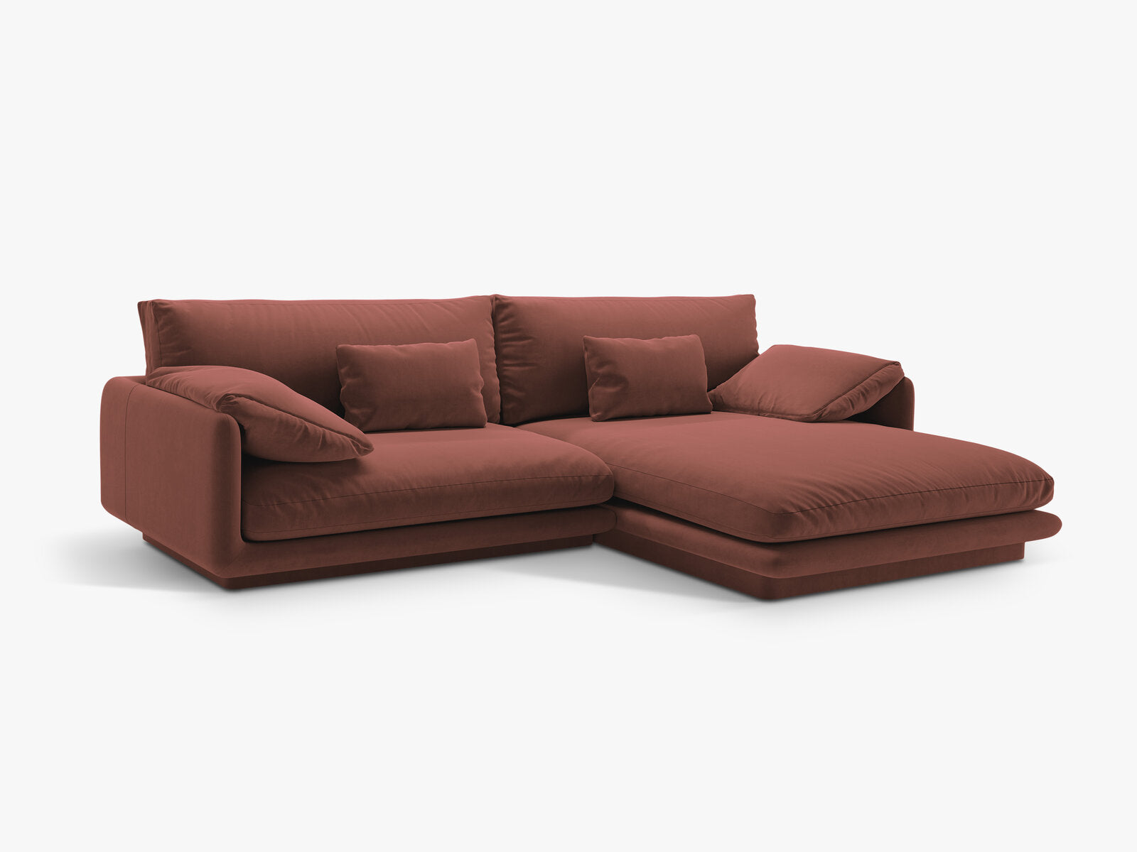 Micadoni Ecksofa Torino 4-Sitzer Rechts Samt Cuoio