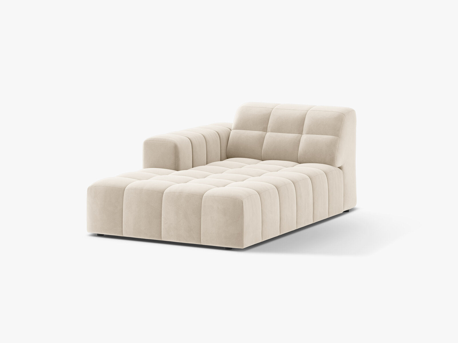 Micadoni Jennifer Chaiselongue Links Samt Bluvel Helles Beige