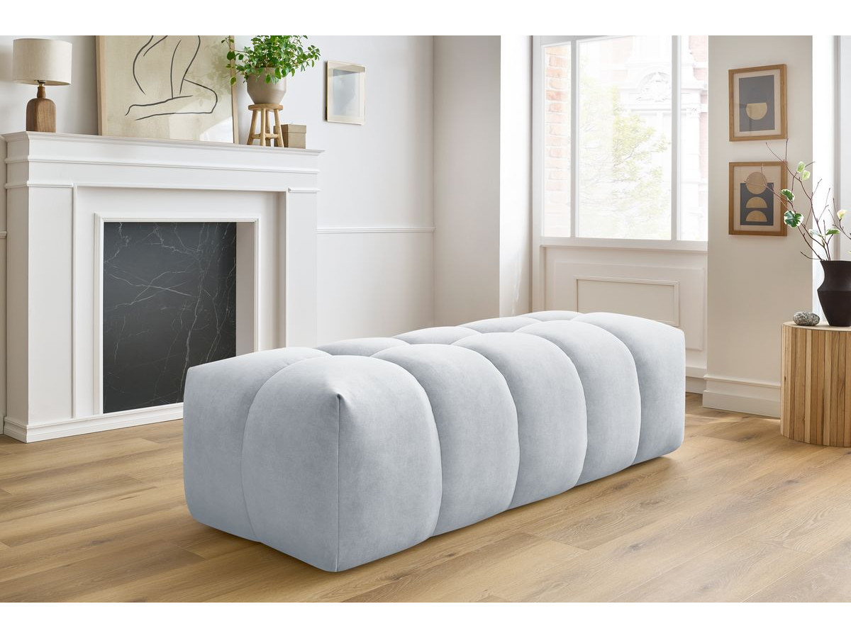 Bobochic Mont-blanc Pouf Samt Hellgrau