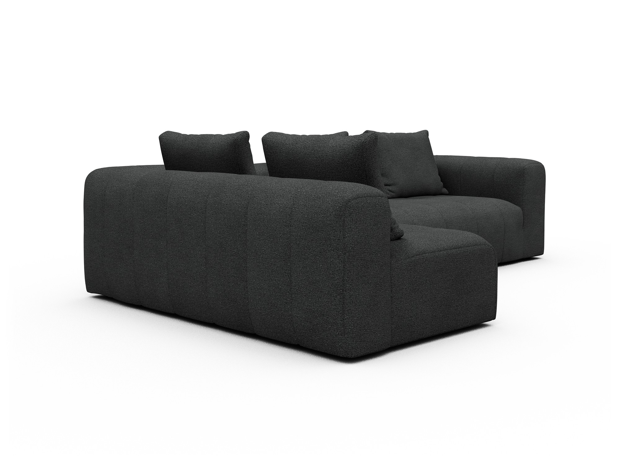 Hugo 2x 2,5-Sitzer Armlehne rechts Boucle-Charcoal moebelfaktor