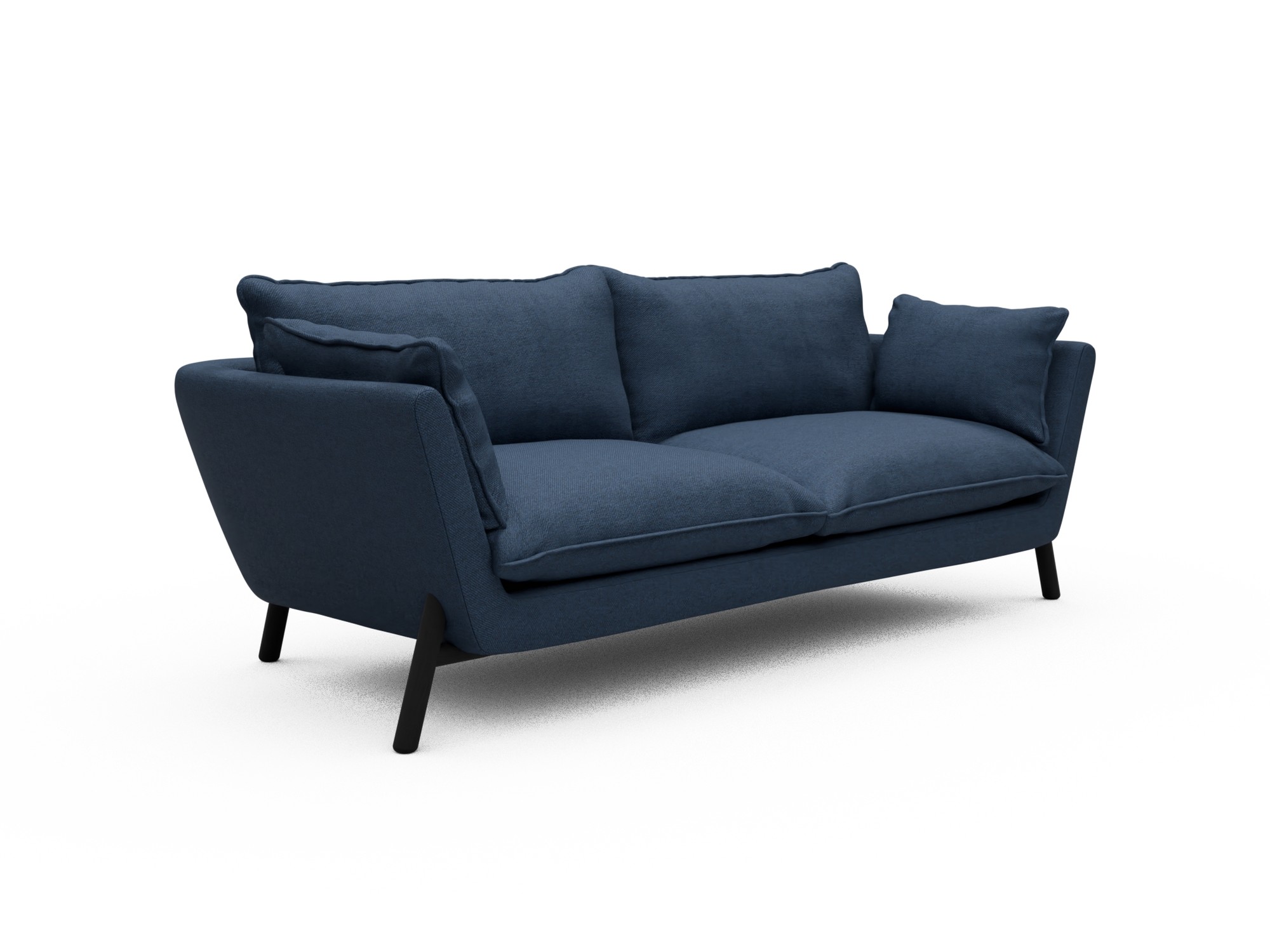 Skandi Home Sofa Emil Soft 3-Sitzer Beinfarbe Eiche Schwarz Weda-Blue moebelfaktor